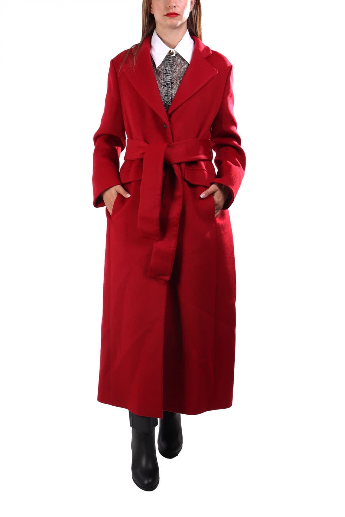 MARELLA ΠΑΛΤΟ GIOSTRO ΑΠΟΣΠΩΜΕΝΗ ΖΩΝΗ ΚΑΦΕ ΣΚΟΥΡΟ