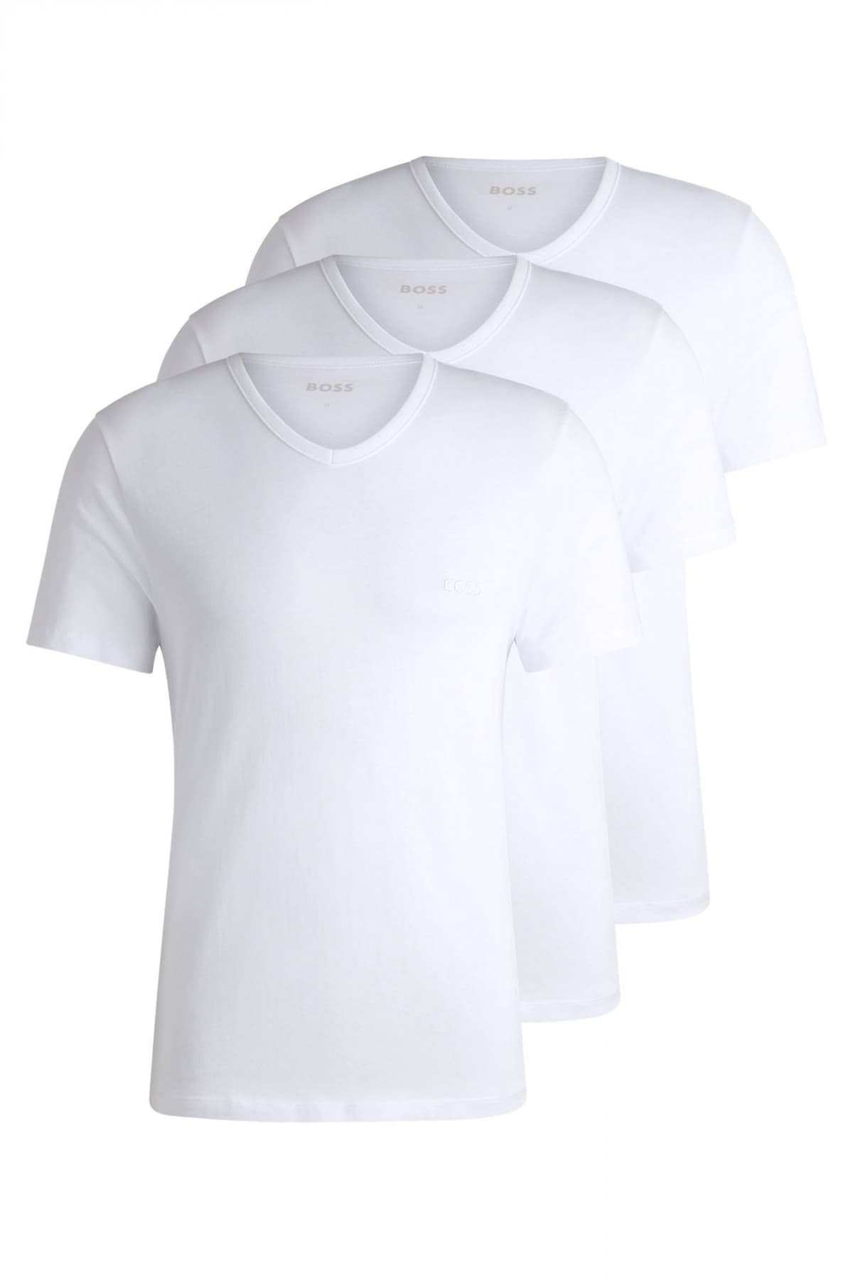 BOSS ΕΣΩΡΟΥΧΟ T-SHIRT 3P VNECK REGULAR FIT CLASSIC ΛΕΥΚΟ