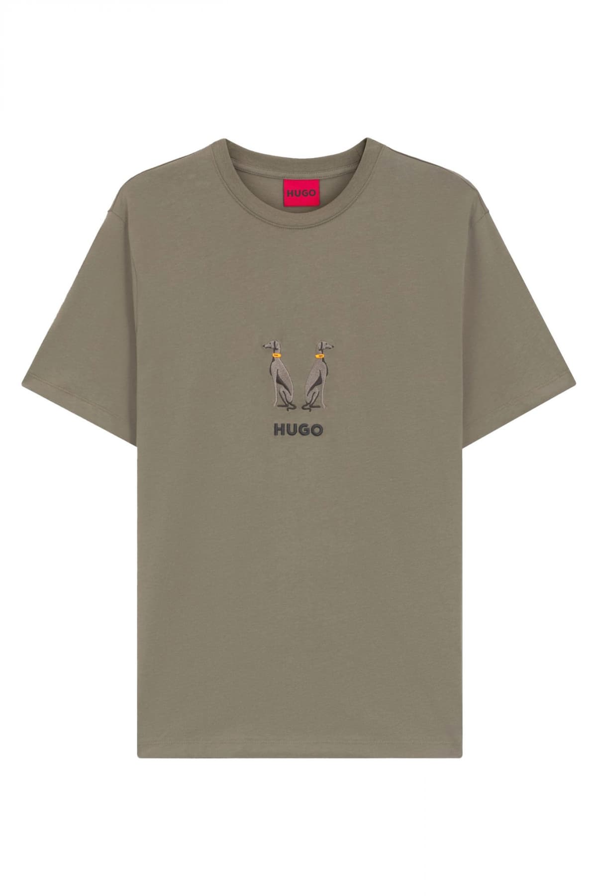 HUGO T-SHIRT DUGOLINI LOGO ΧΑΚΙ