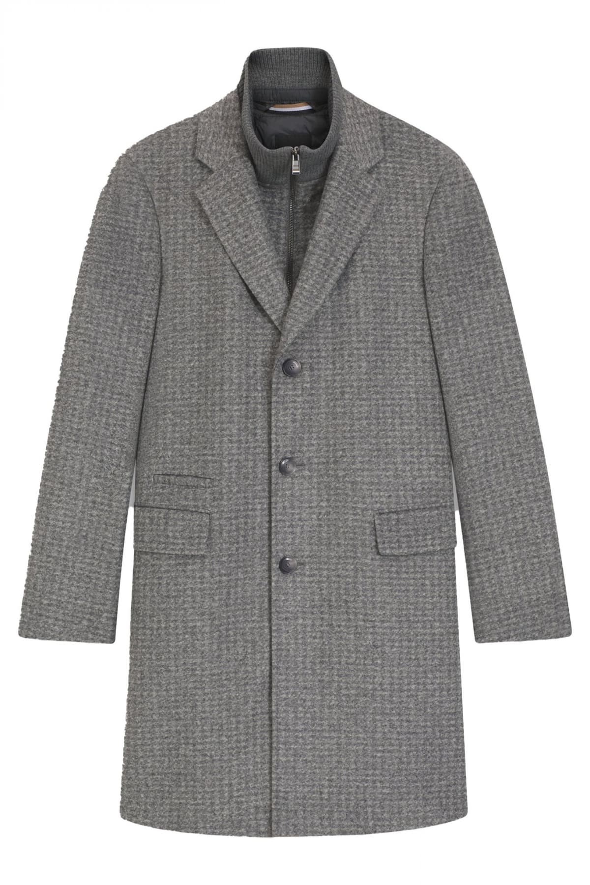 BOSS ΠΑΛΤΟ ΑΠΟΣΠΩΜΕΝΟΣ ΘΩΡΑΚΑΣ H-HYDE-J-BIB-PAD-254 ΜΠΕΖ-ΓΚΡΙ