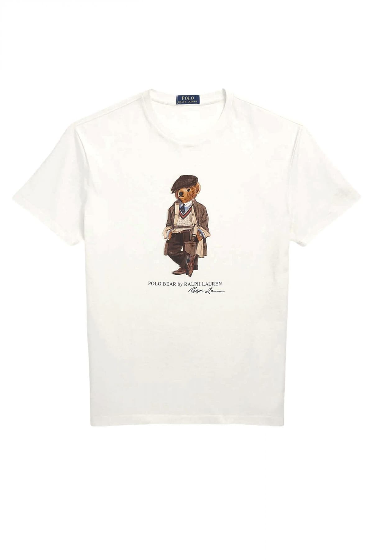 RALPH LAUREN T-SHIRT CUSTOM SLIM FIT BEAR ΛΕΥΚΟ