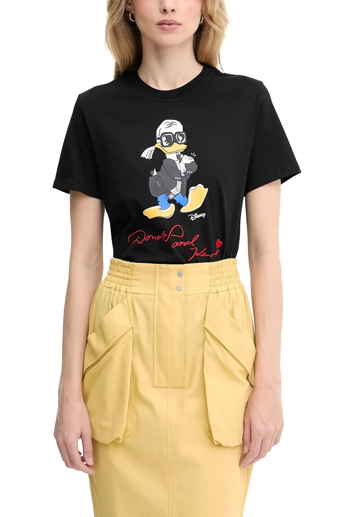 KARL LAGERFELD T-SHIRT CREW NECK KL X DISNEY REGULAR FIT ΜΑΥΡΟ