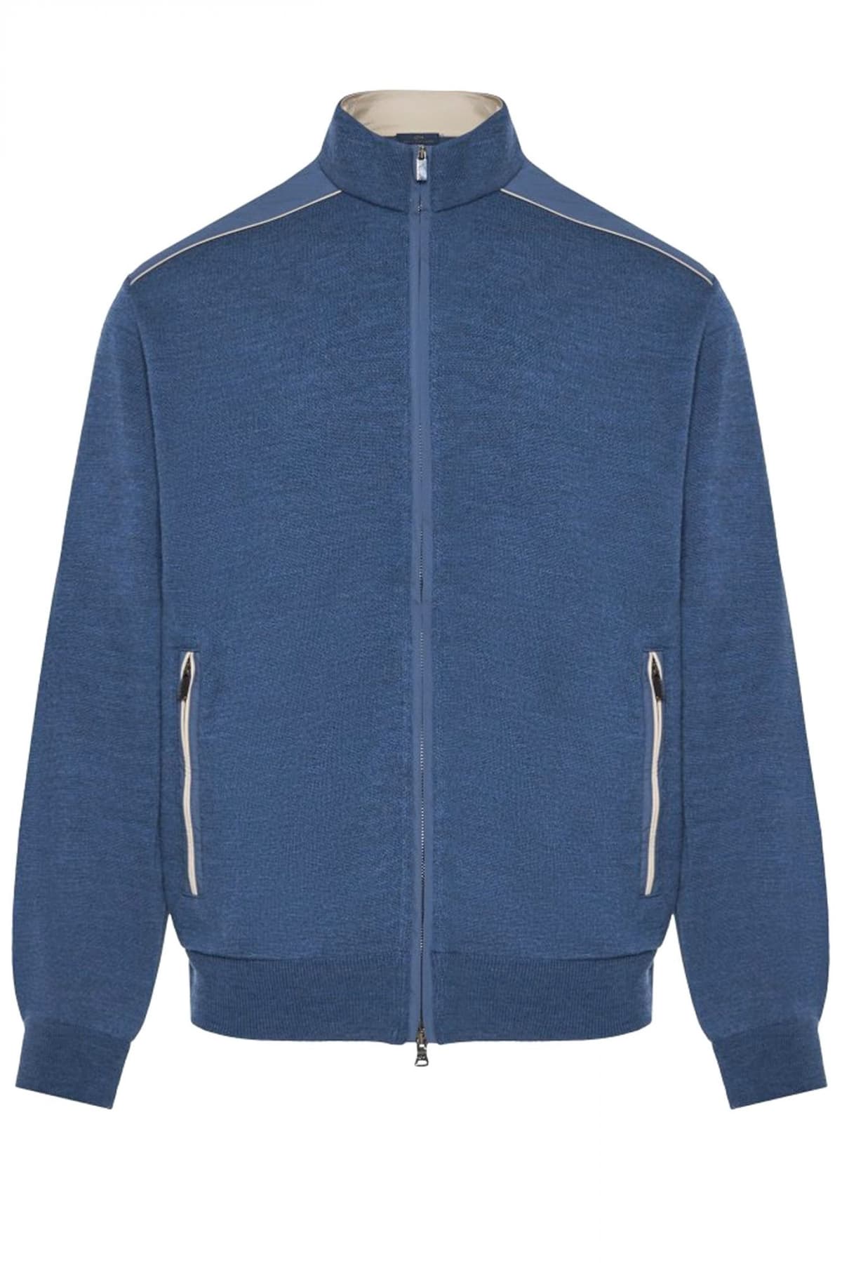 PAUL&SHARK ΠΛΕΚΤΟ FULLZIP LOGO ΡΑΦ ΜΠΛΕ