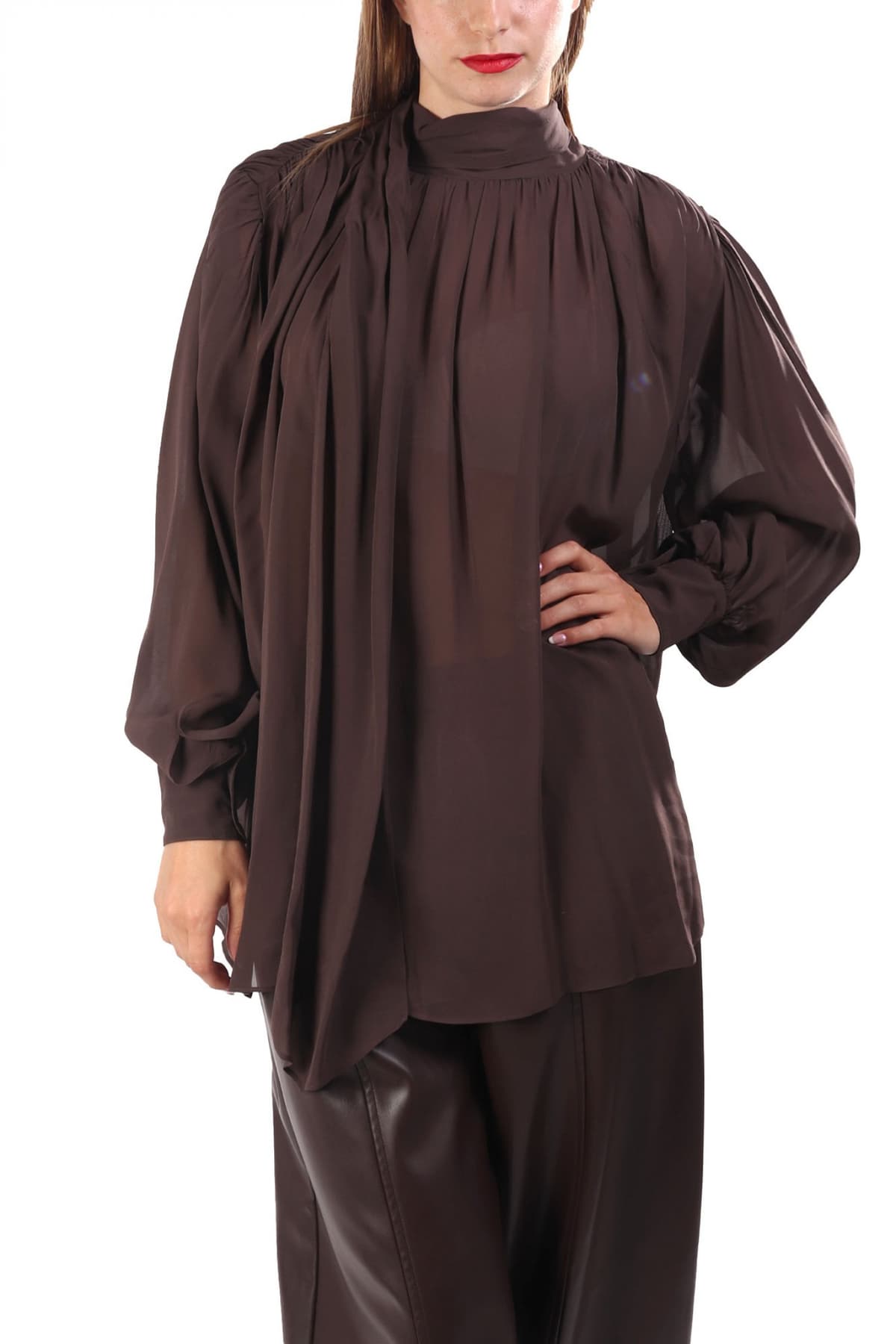 MARELLA ΜΠΛΟΥΖΑ CANAPA ΔΕΣΙΜΟ ΠΙΣΩ ΑΣΣΥΜΕΤΡΟ ΚΑΦΕ