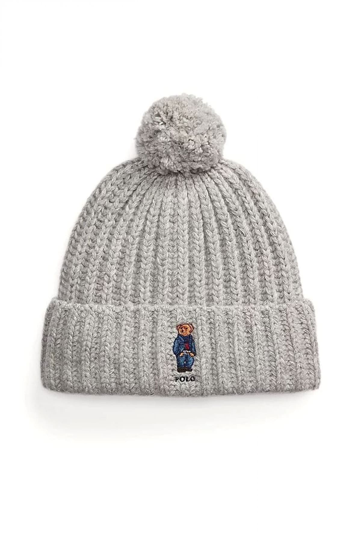 RALPH LAUREN ΣΚΟΥΦΟΣ ΠΛΕΚΤΟ LOGO BEAR ΓΚΡΙ