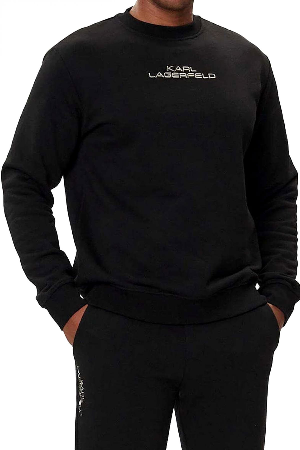KARL LAGERFELD ΦΟΥΤΕΡ CREW NECK GOLD LOGO ΜΑΥΡΟ