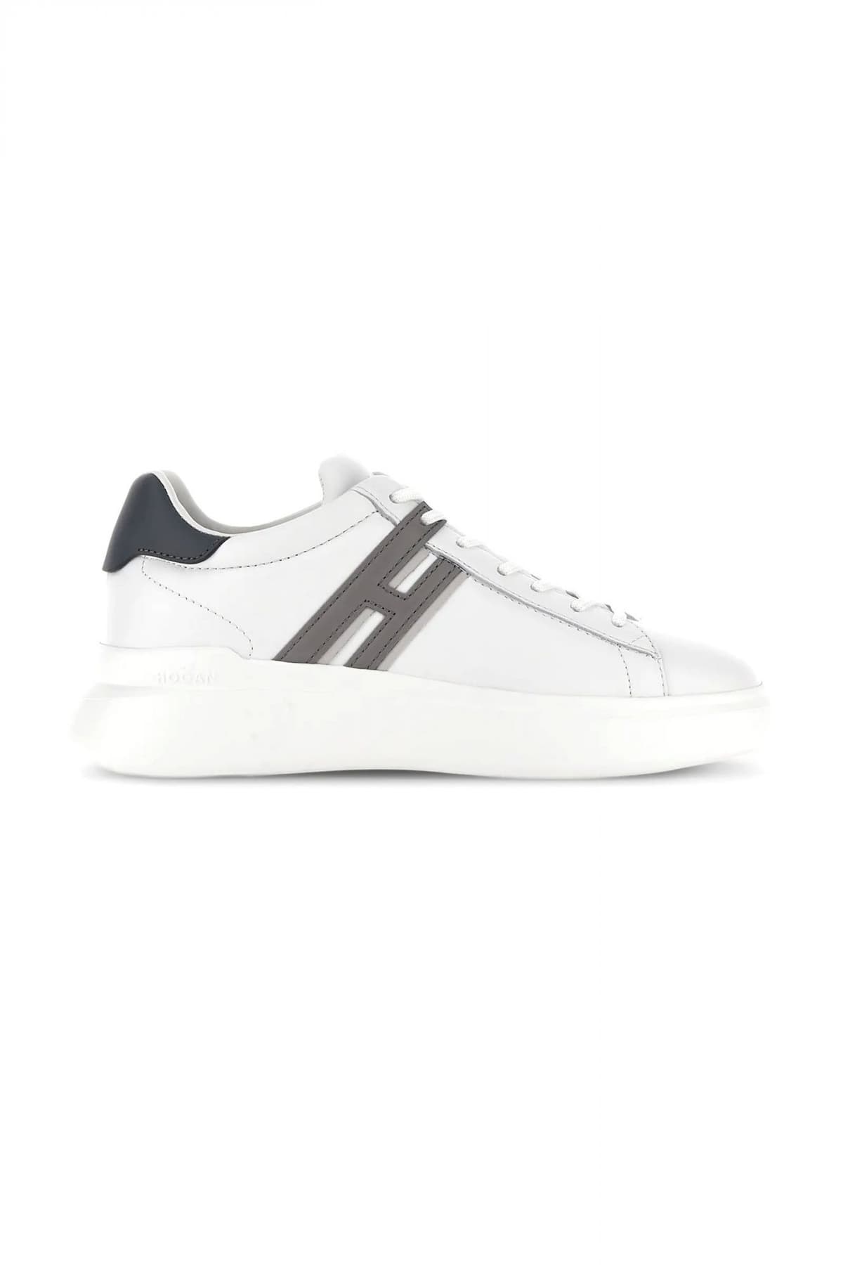 HOGAN ΠΑΠΟΥΤΣΙΑ SNEAKERS H580 ALLACCIATO H SLASH ΛΕΥΚΟ-ΓΚΡΙ