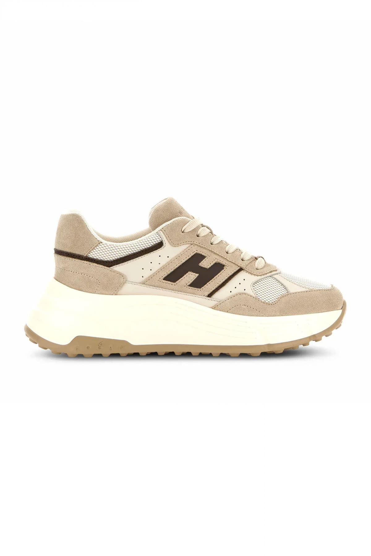 HOGAN ΓΥΝΑΙΚΕΙΑ ΠΑΠΟΥΤΣΙΑ SNEAKERS H669 ALLACCIATO H ΜΠΕΖ-ΚΑΦΕ