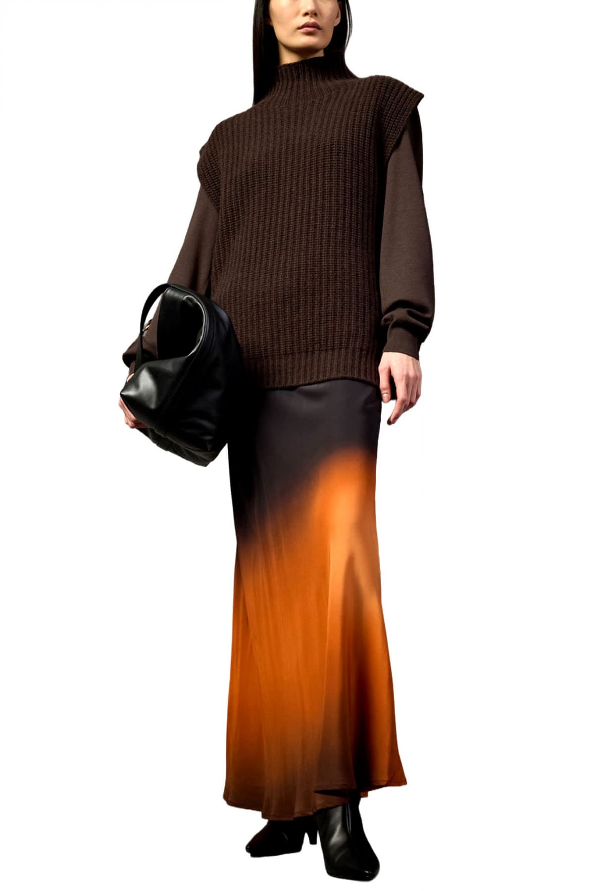 LIVIANA CONTI ΦΟΥΣΤΑ MIDI PETRA REGULAR FIT ΚΑΦΕ-ΠΟΡΤΟΚΑΛΙ