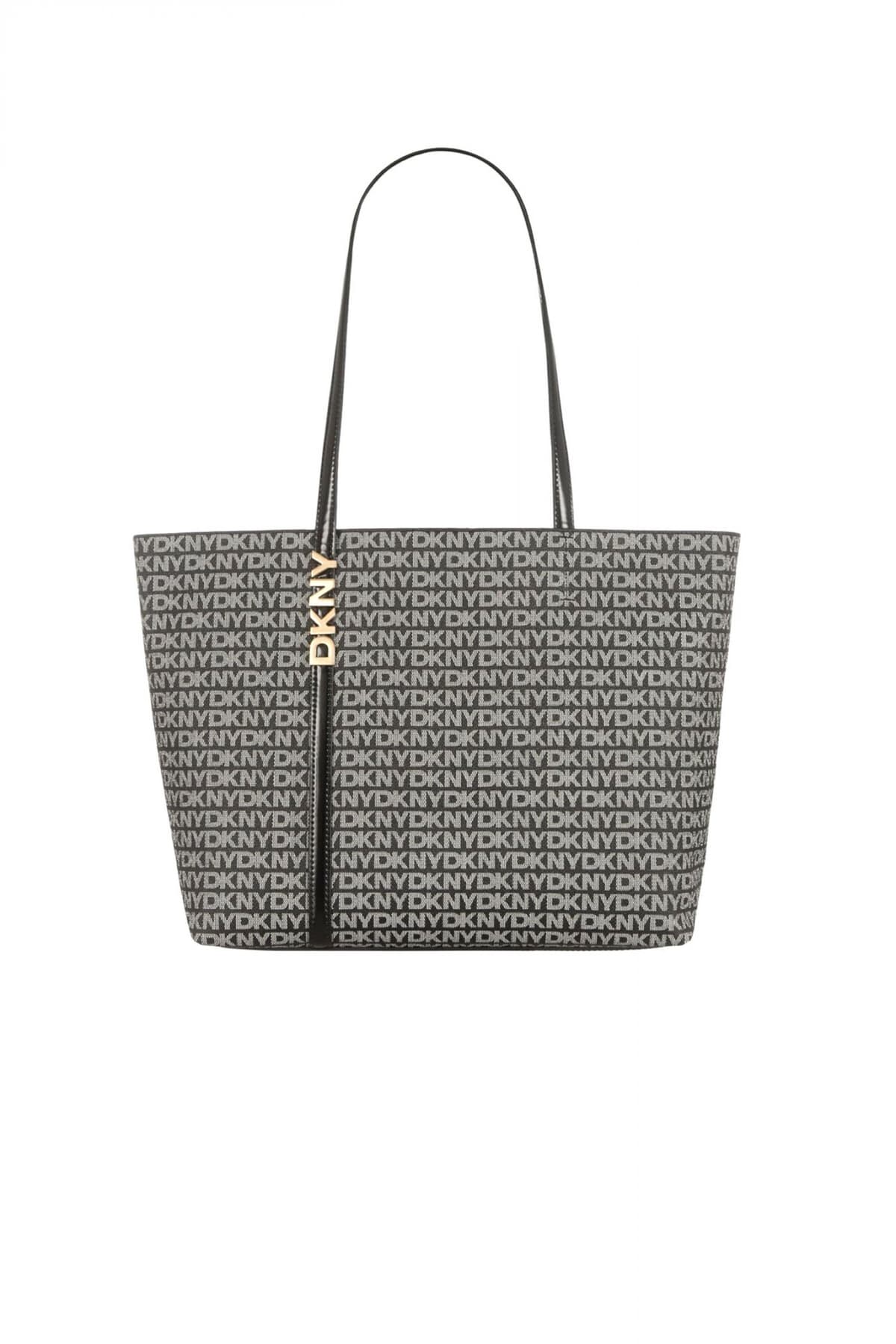 DKNY ΤΣΑΝΤΑ ΩΜΟΥ AVRIL TOTE ALL OVER LOGO ΜΑΥΡΟ