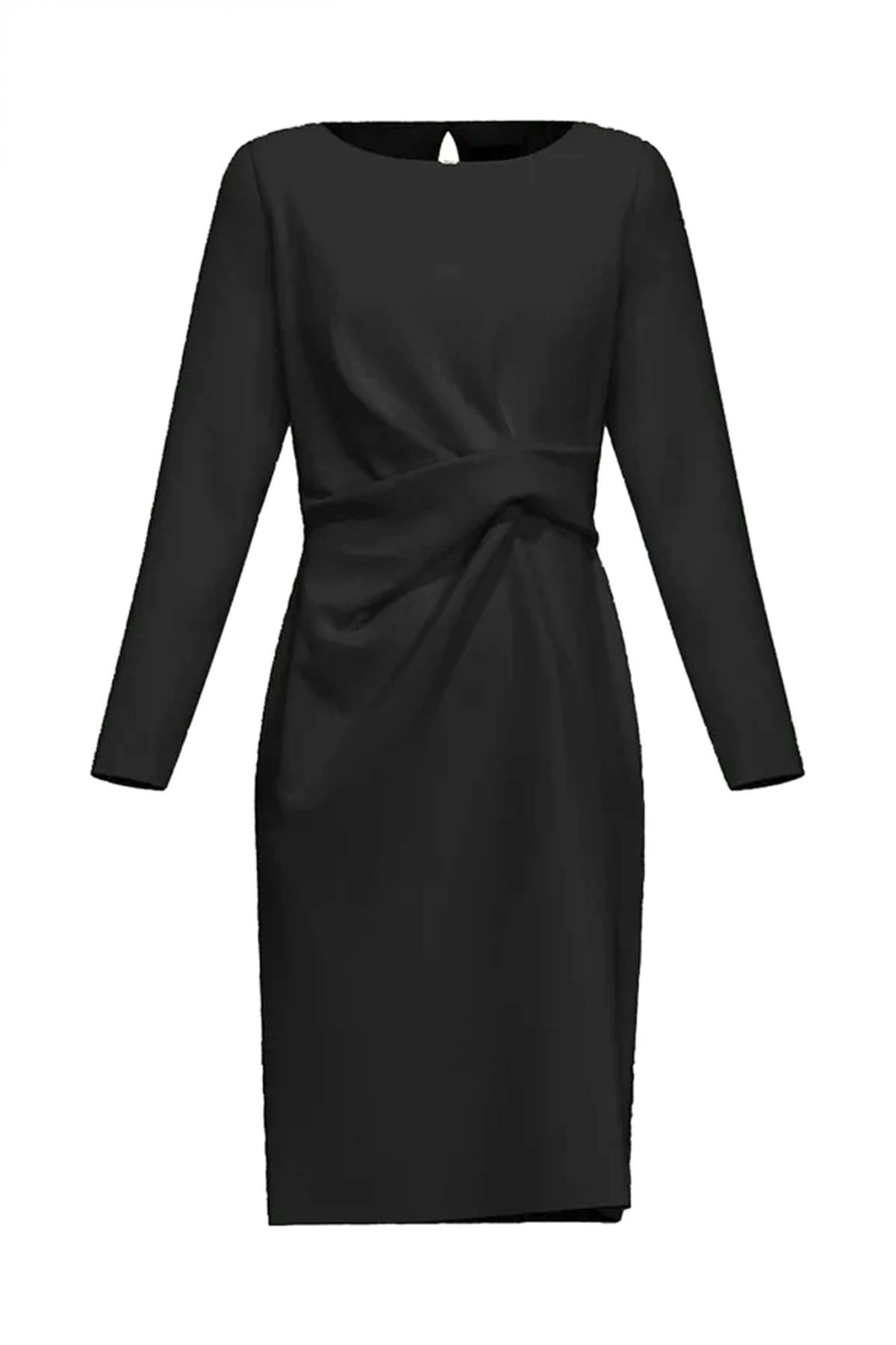 MARELLA EMME ΦΟΡΕΜΑ MIDI KADIAK ΜΑΥΡΟ