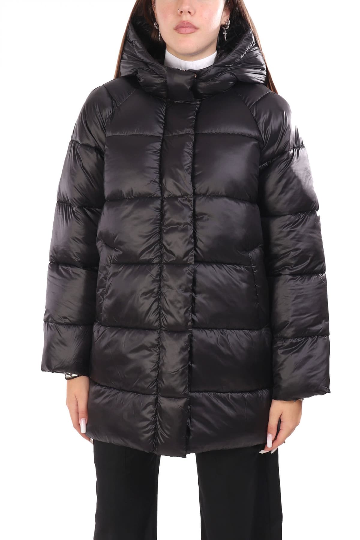 MARELLA EMME ΜΠΟΥΦΑΝ PUFFER HOODIE PONT ΜΑΥΡΟ