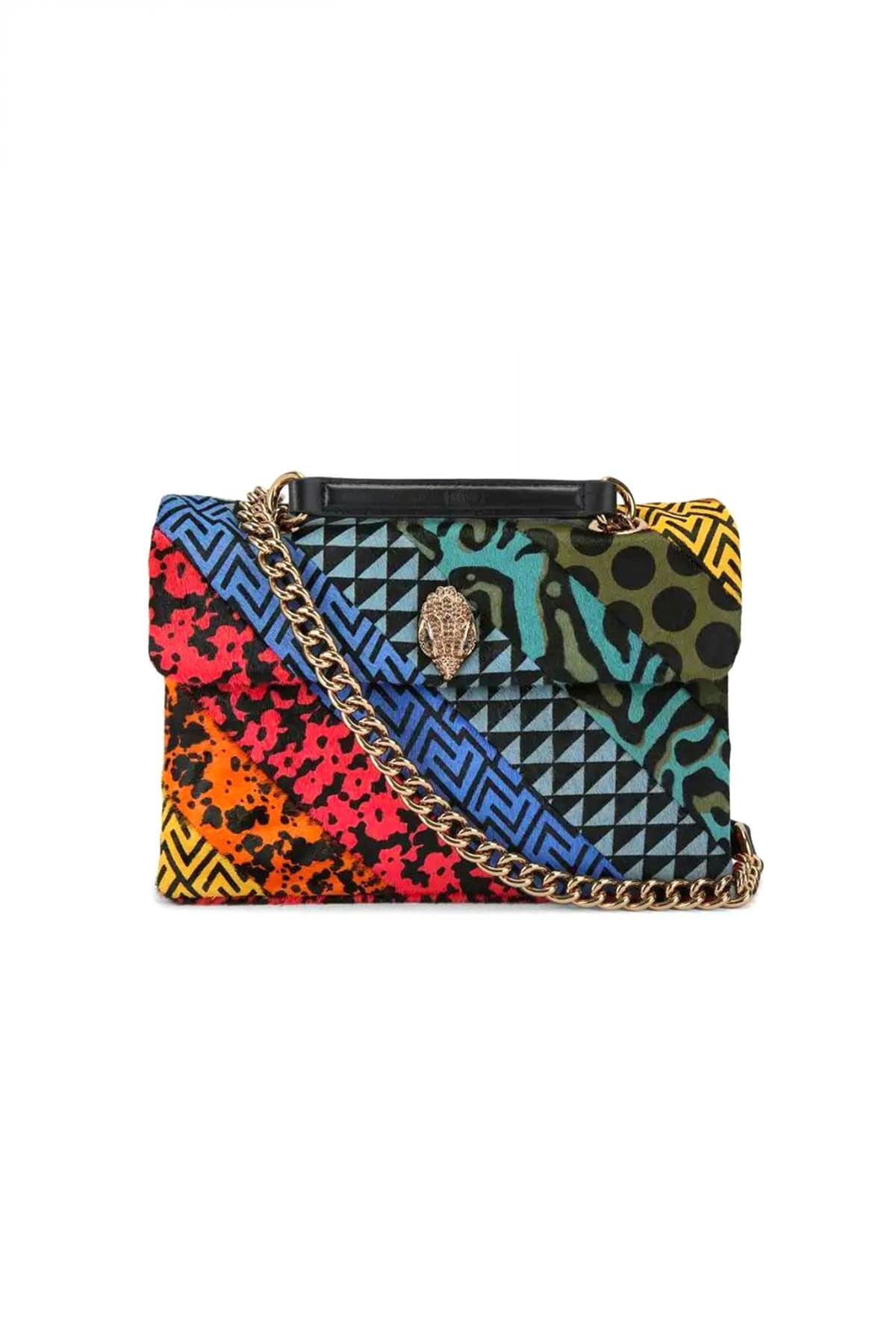 KURT GEIGER ΤΣΑΝΤΑ CROSSBODY/ΩΜΟΥ LEATHER KENSINGTON L AΛΥΣΙΔΑ LOGO ΠΟΛΥΧΡΩΜΗ