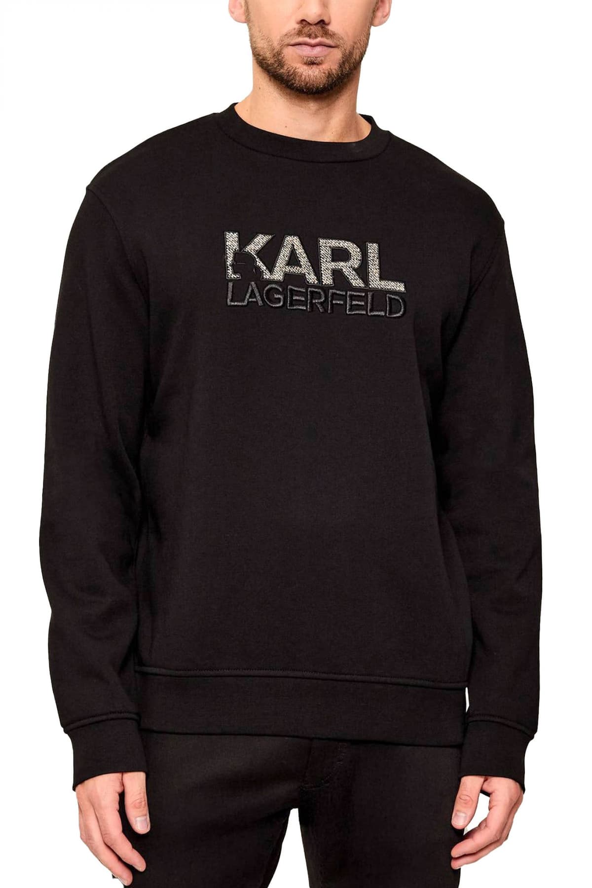 KARL LAGERFELD ΦΟΥΤΕΡ CREW NECK LOGO ΜΑΥΡΟ