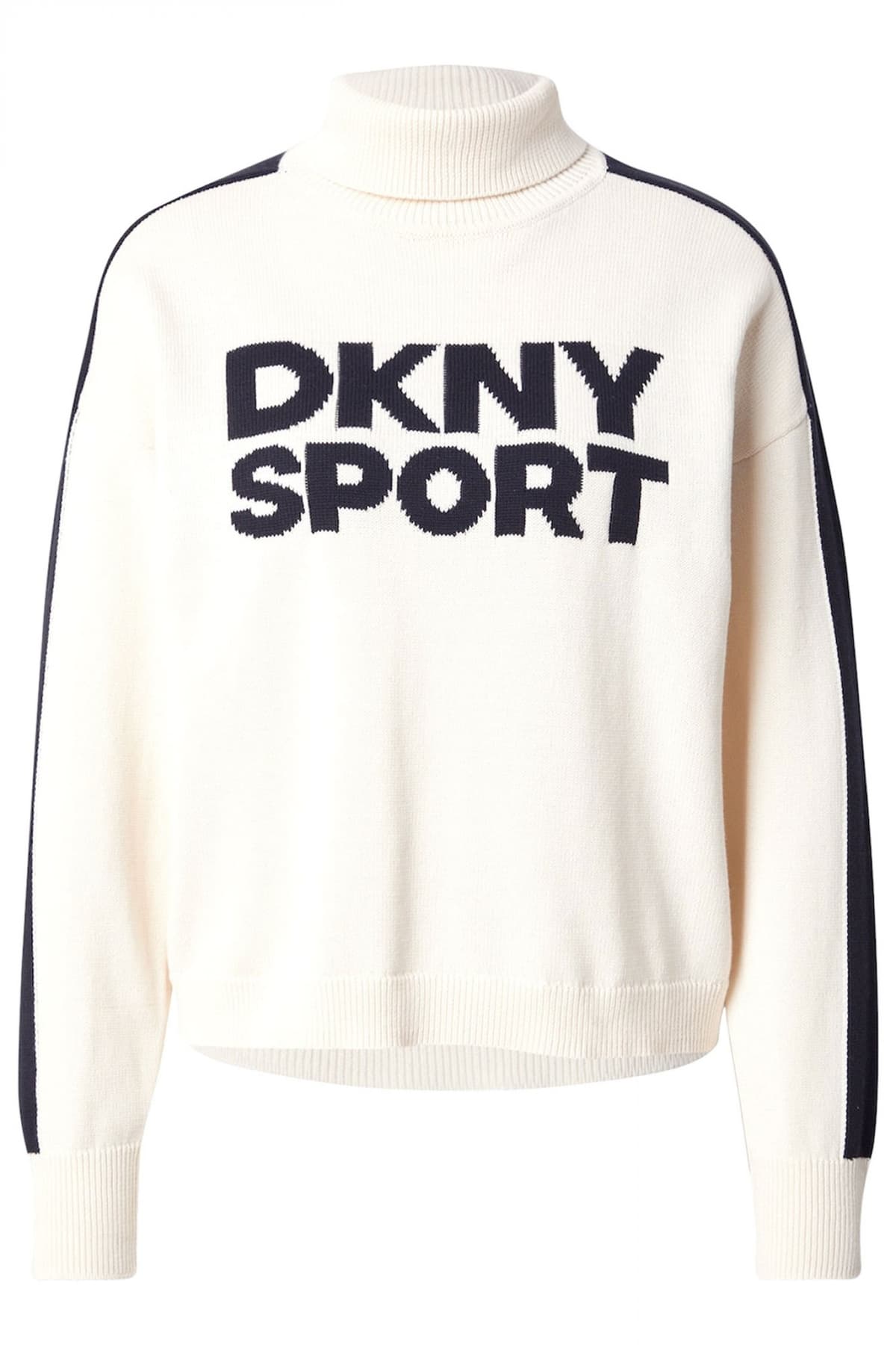 DKNY ΠΛΕΚΤΟ ΖΙΒΑΓΚΟ LOGO ΕΚΡΟΥ-ΜΑΥΡΟ