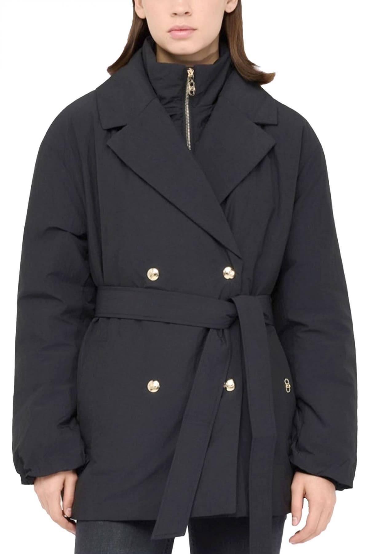 LIU-JO ΜΠΟΥΦΑΝ JACKET ΑΠΟΣΠΩΜΕΝΟΣ ΘΩΡΑΚΑΣ ΖΩΝΗ ΜΑΥΡΟ