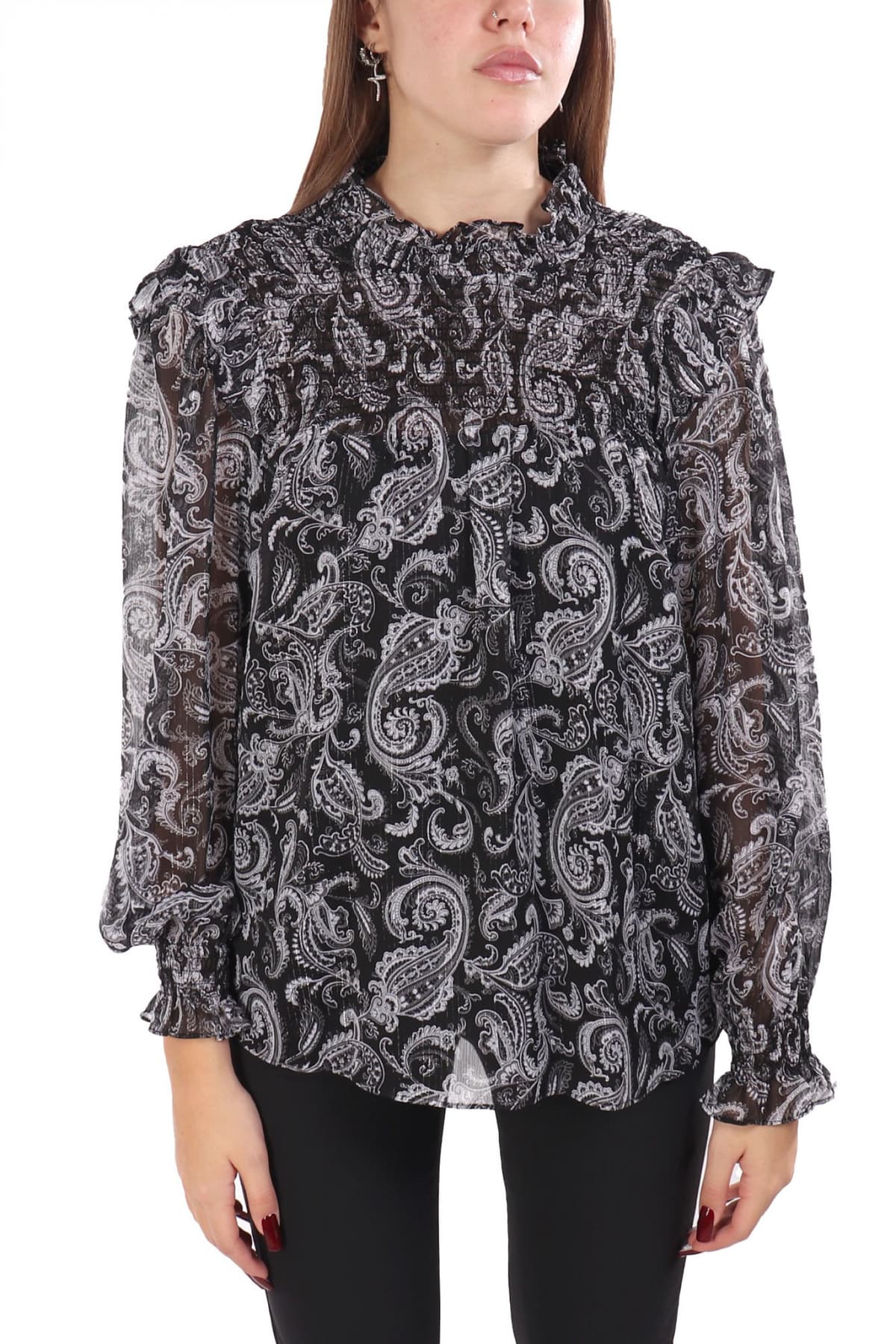 MICHAEL KORS ΜΠΛΟΥΖΑ ΛΟΥΠΕΤΟ ΕΜΠΡΙΜΕ ΜΑΥΡΟ