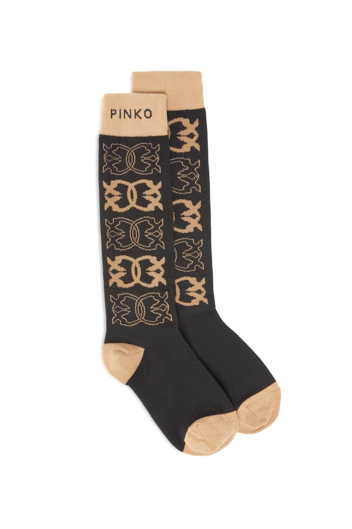 PINKO ΚΑΛΤΣΕΣ MONACO SOCKS ΚΑΦΕ-ΜΠΕΖ