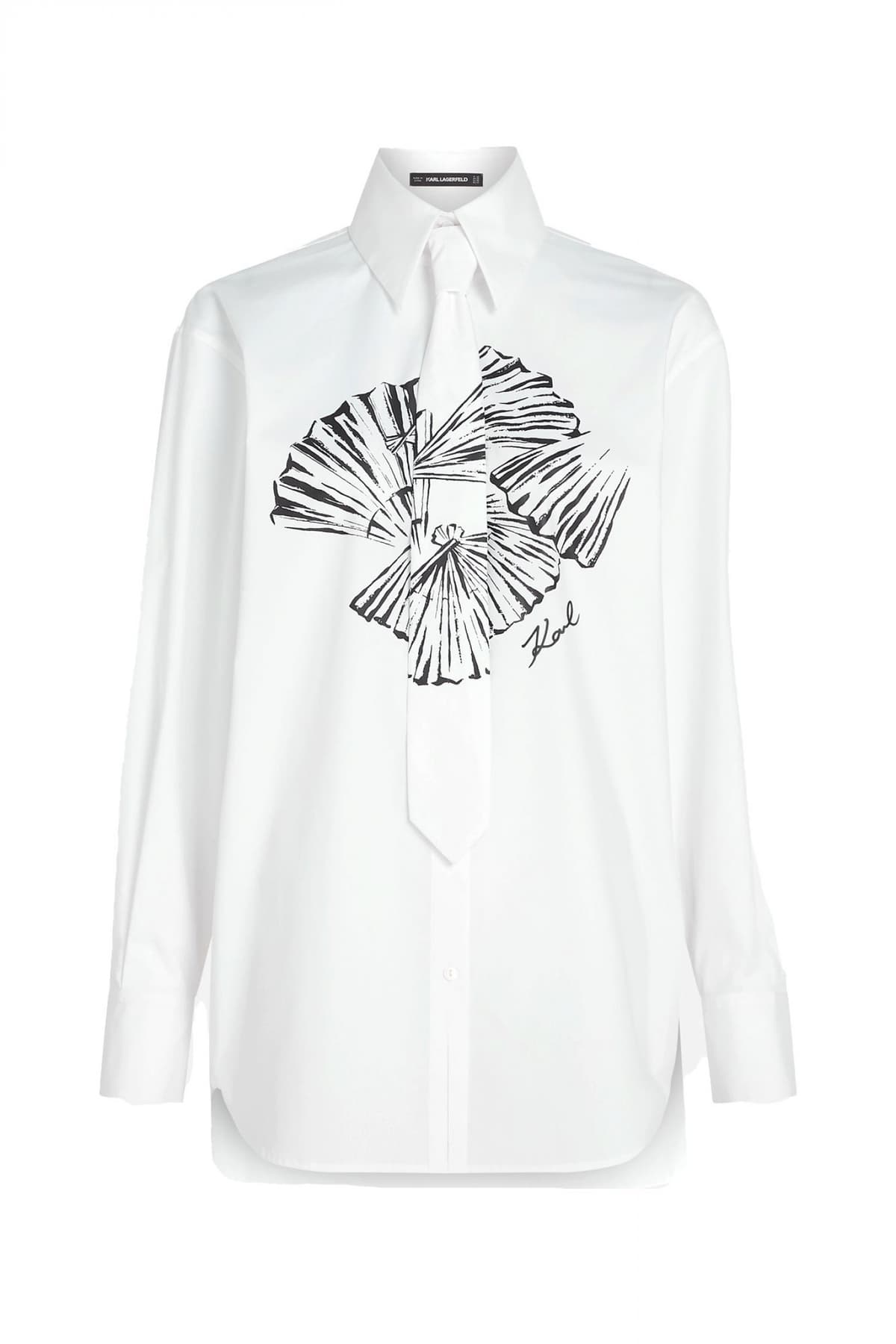 Γυναικείο Πουκάμισο Λευκό Karl Lagerfeld B1W11002-100 WHITE