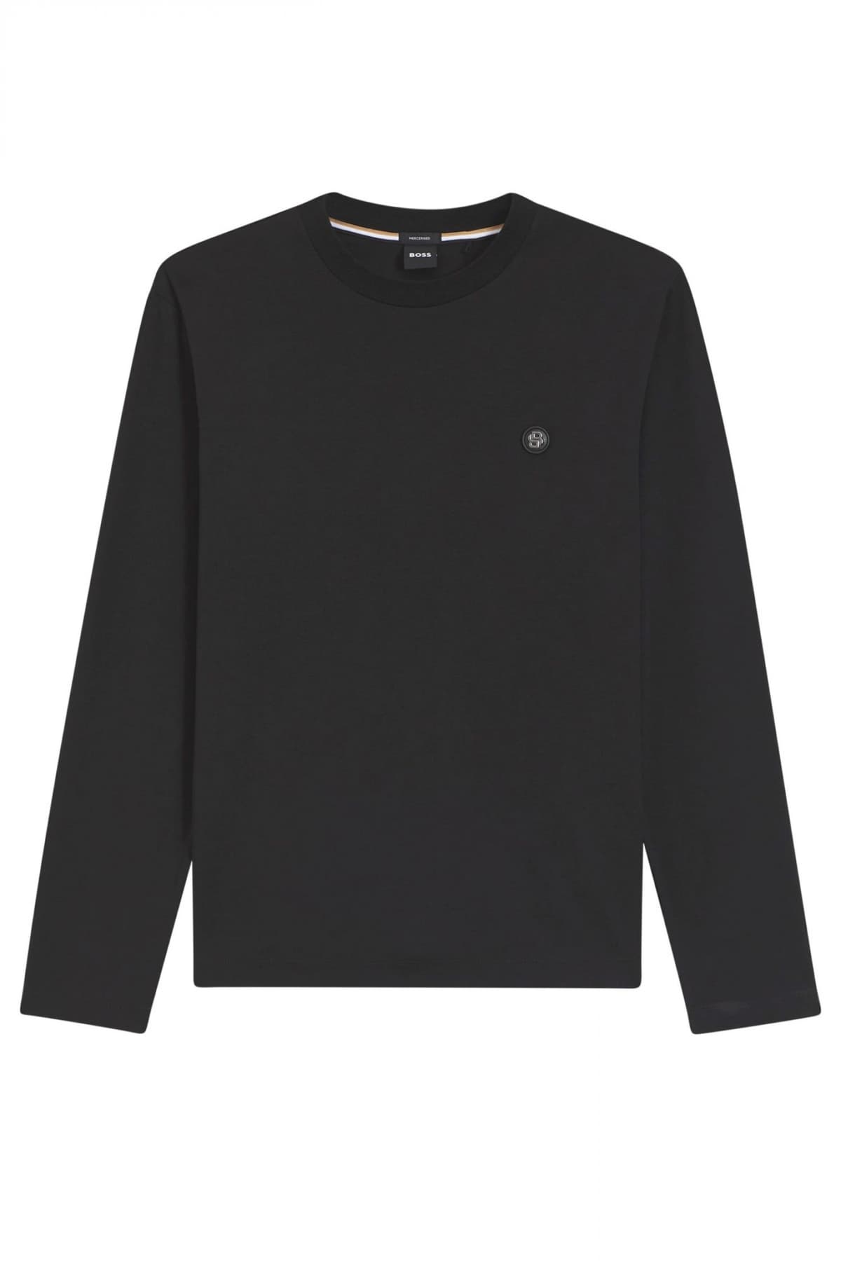 BOSS T-SHIRT MERCERISED C-TOWNLEY 01 ΜΑΥΡΟ