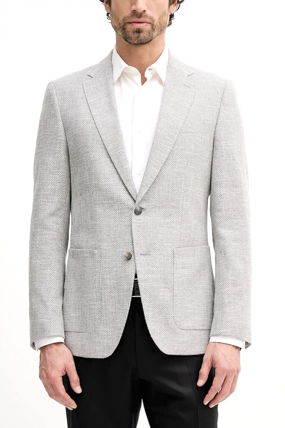 BOSS ΣΑΚΑΚΙ LANIFICO TESSE BIELLA STRETCH H-HUTSON-2PP-253 REGULAR FIT ΓΚΡΙ