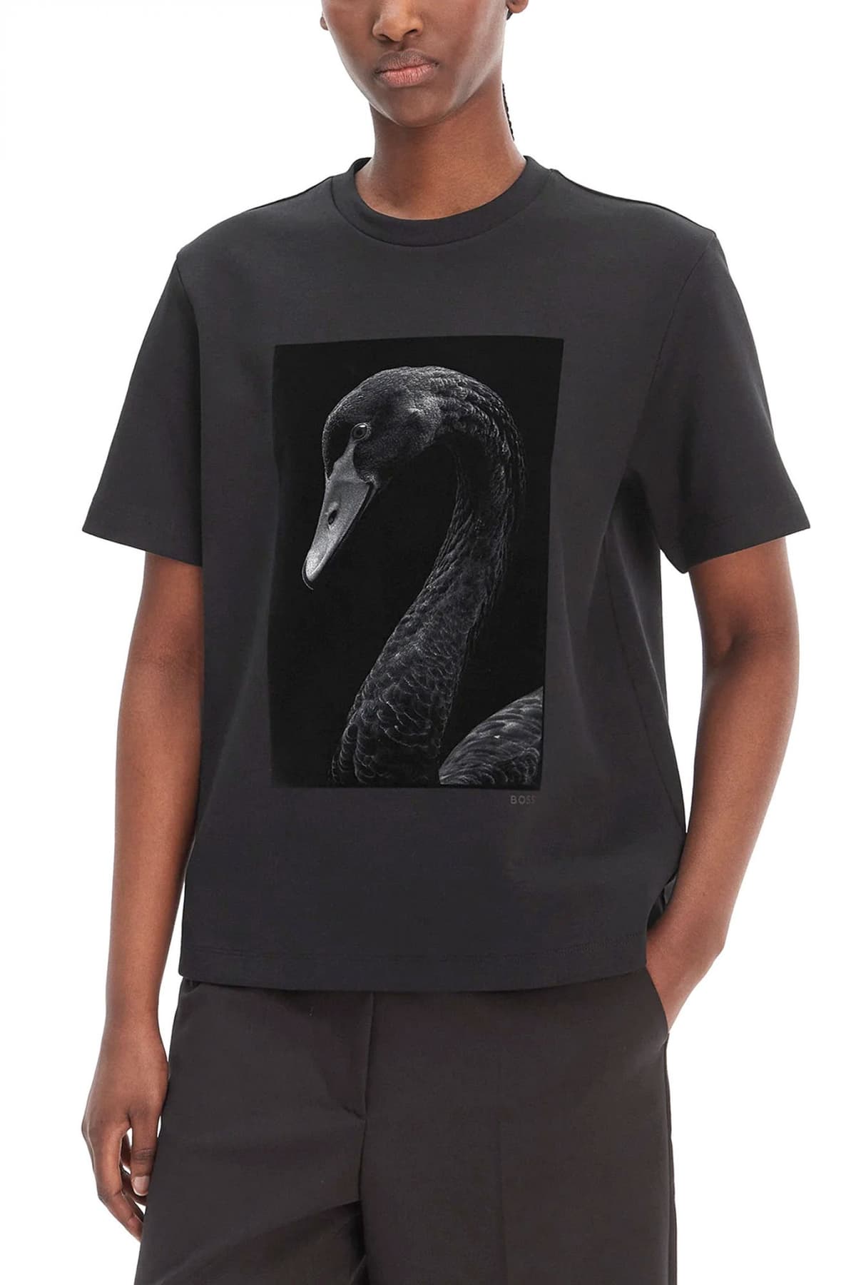 BOSS T-SHIRT EHARPA2 REGULAR FIT ΜΑΥΡΟ