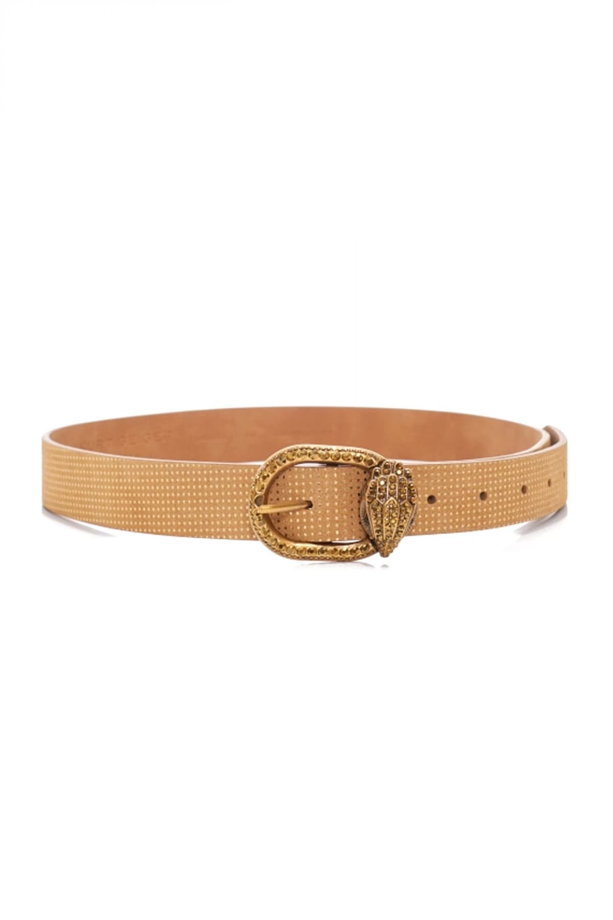 KURT GEIGER ΖΩΝΗ MAYFAIR 30 BELT LOGO ΜΠΕΖ/ΧΡΥΣΟ