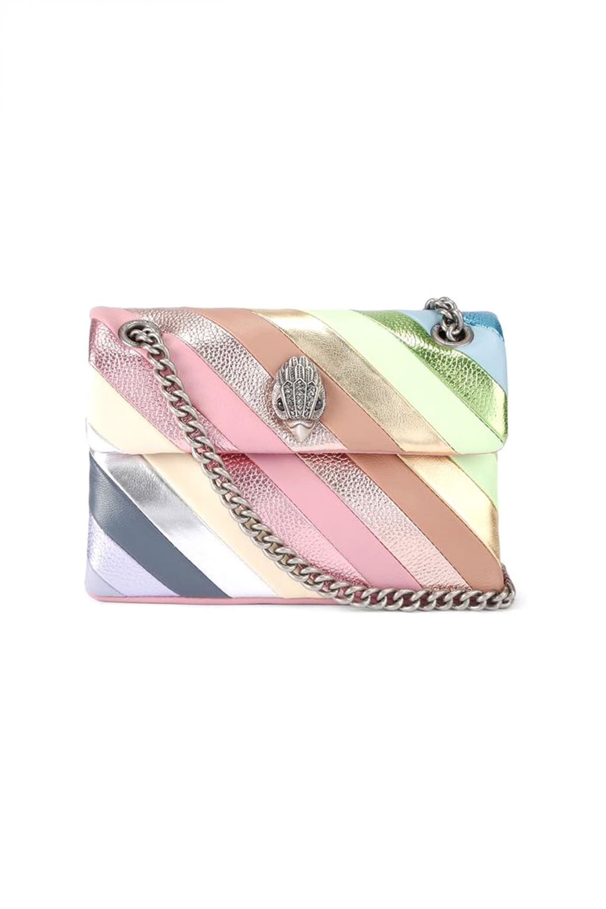 KURT GEIGER ΤΣΑΝΤΑΚΙ CROSSBODY/ΩΜΟΥ LEATHER ΜΙΝΙ KENSINGTON L LOGO ΠΟΛΥΧΡΩΜΟ