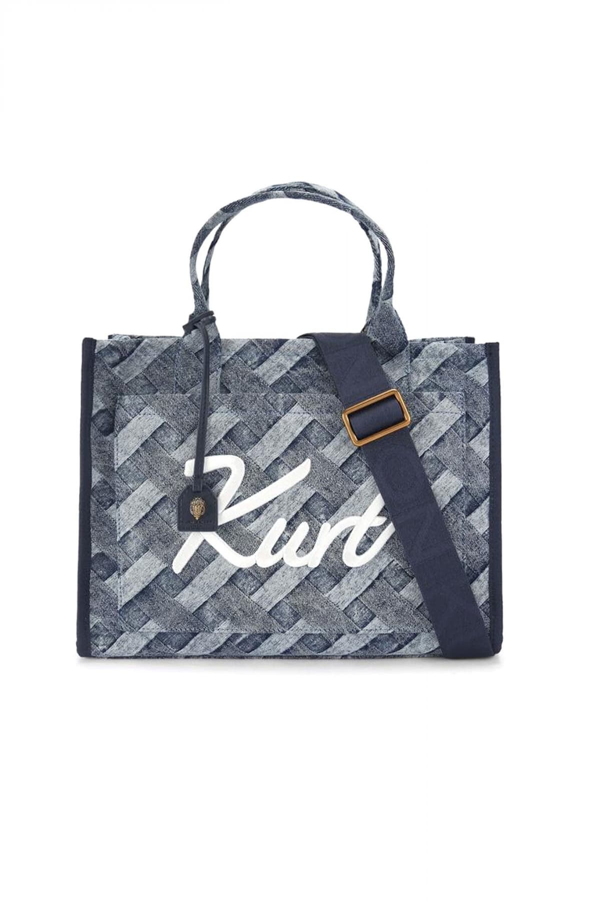 KURT GEIGER ΤΣΑΝΤΑ ΩΜΟΥ/CROSSBODY ΚURT TOTE IMANTAΣ LOGO DENIM ΜΠΛΕ