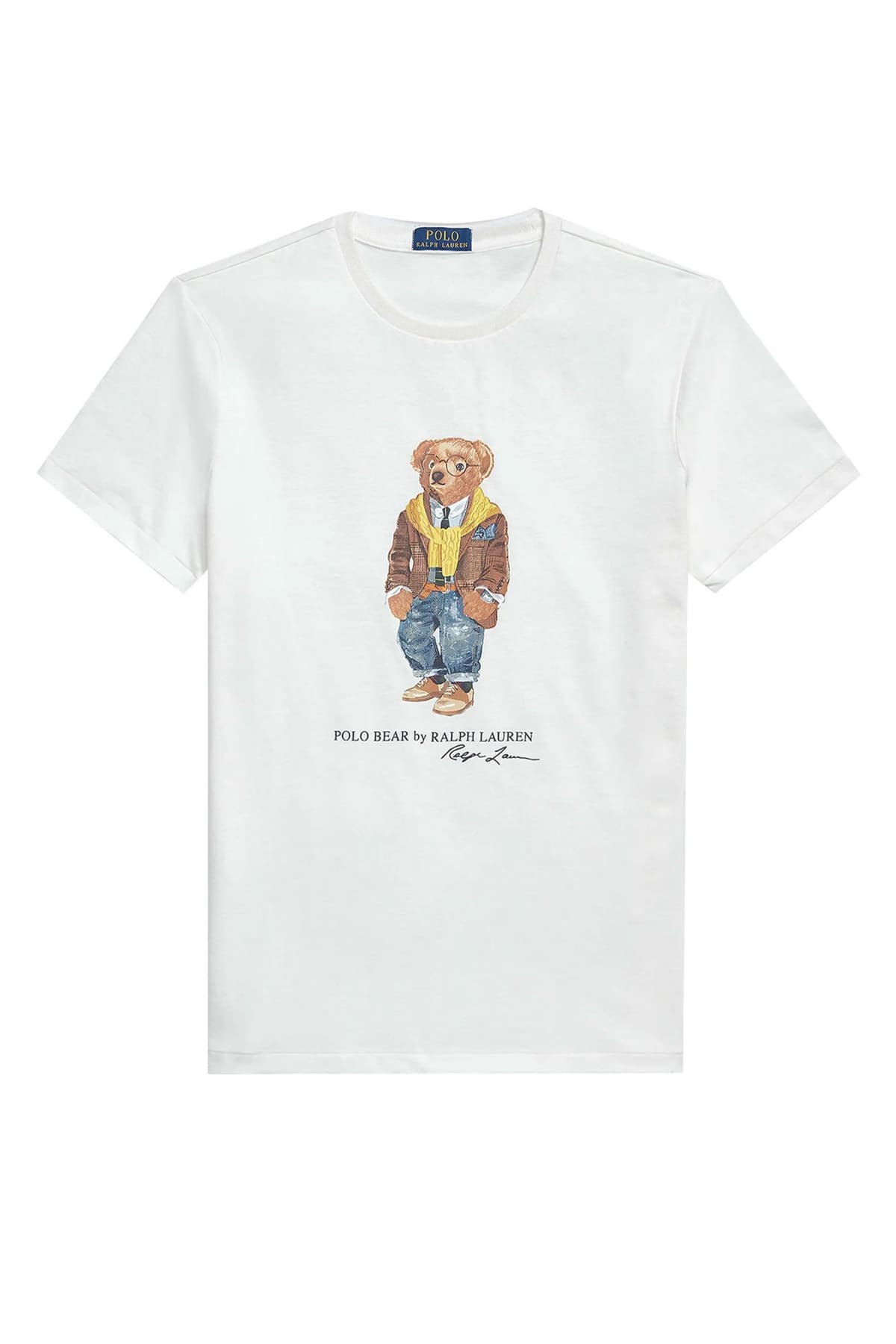 RALPH LAUREN T-SHIRT CUSTOM SLIM FIT LOGO BEAR ΛΕΥΚΟ