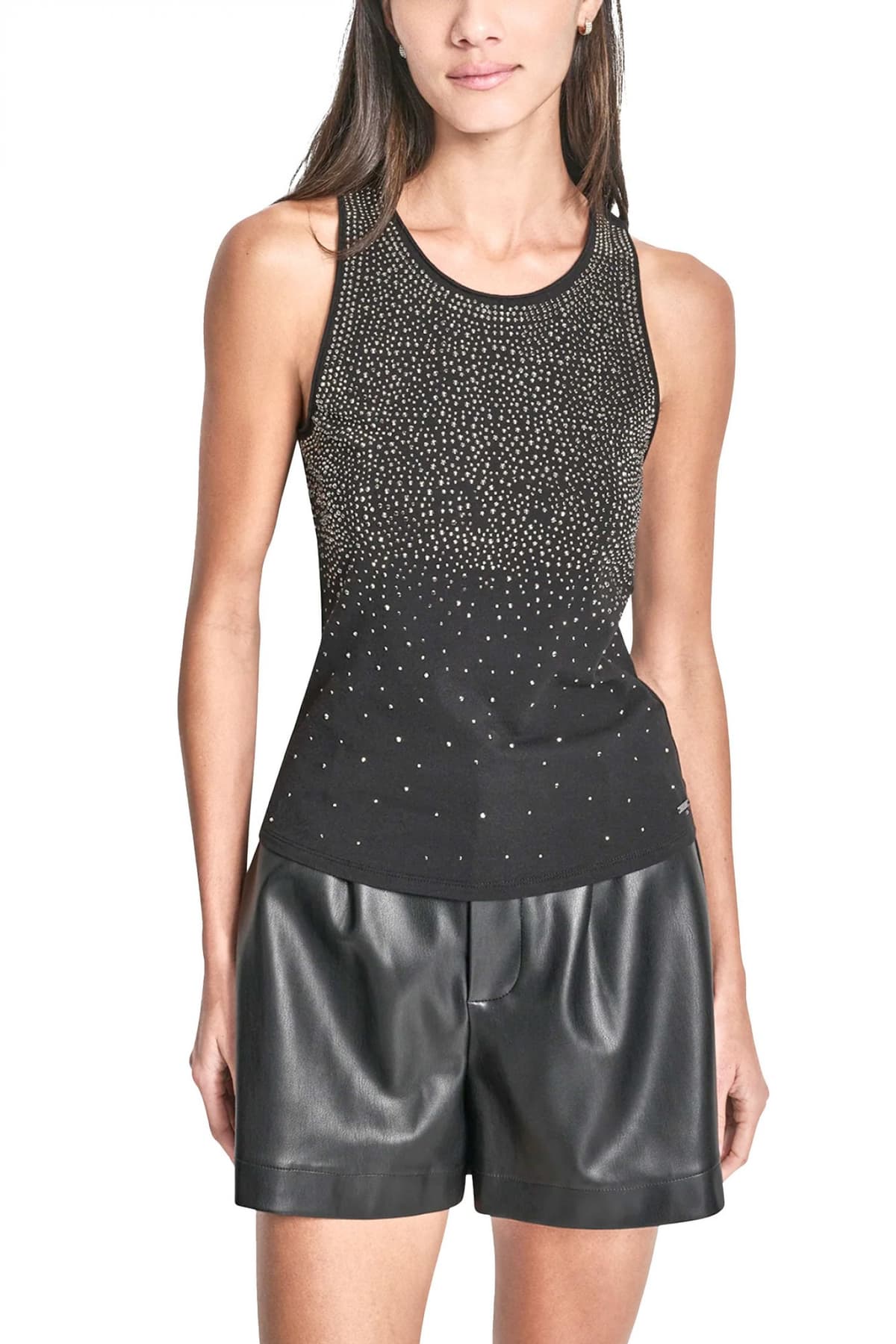 DKNY TANK TOP CREW NECK ΣΤΡΑΣ ΕΚΡΟΥ