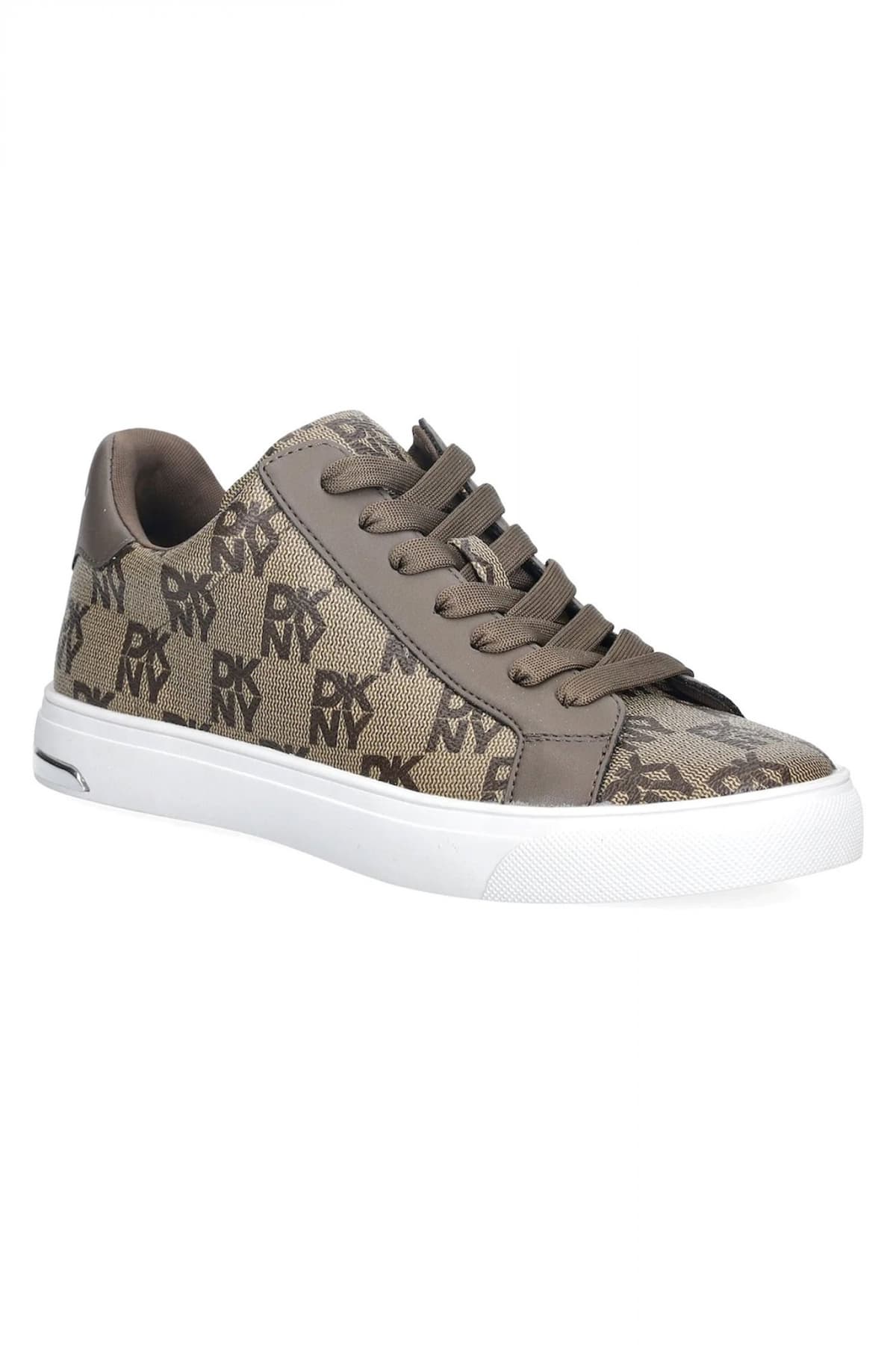 DKNY ΠΑΠΟΥΤΣΙΑ SNEAKERS LOW ARISELLE LACE UP S ALL OVER LOGO ΜΠΕΖ-ΚΑΦΕ