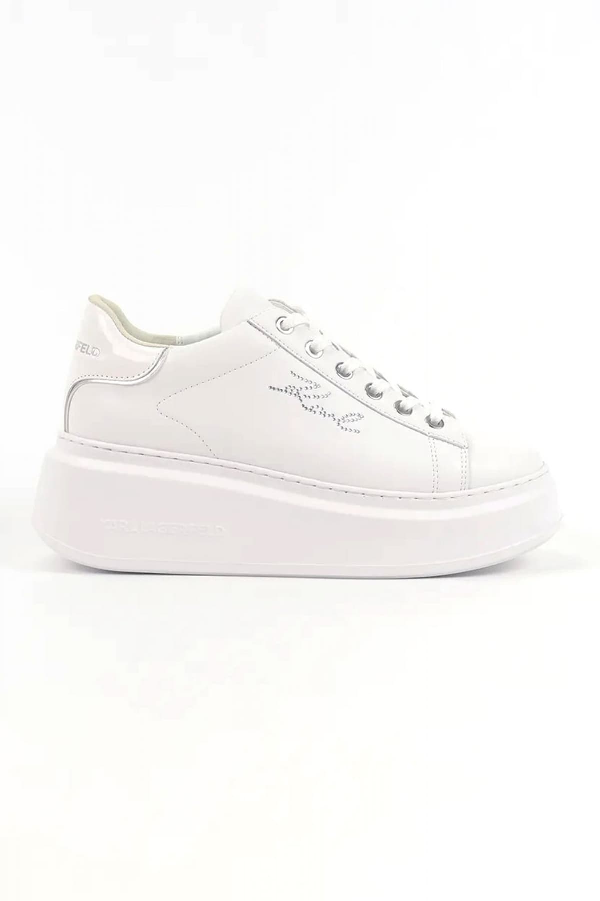 KARL LAGERFELD ΠΑΠΟΥΤΣΙΑ SNEAKERS ΑΝΑΚΑPRI LOGO ΛΕΥΚΟ