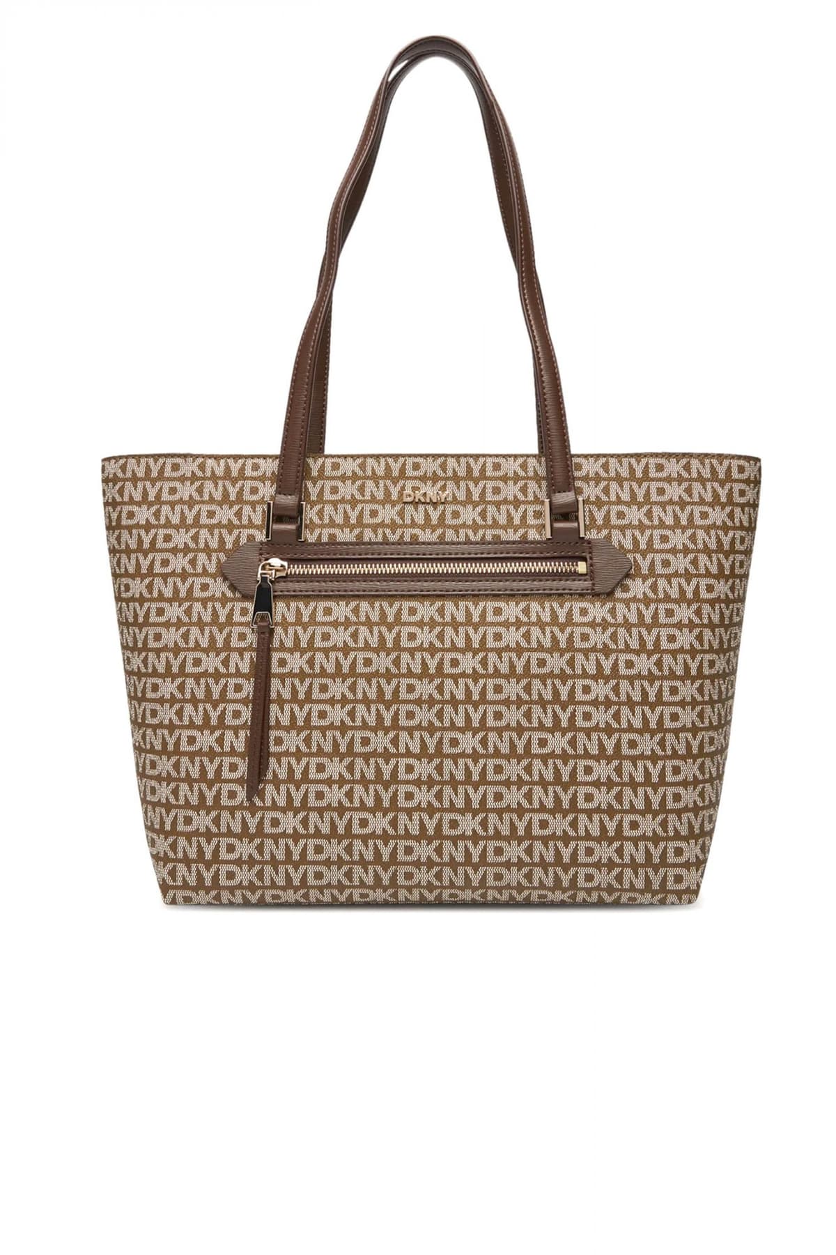 DKNY ΤΣΑΝΤΑ ΩΜΟΥ BRYANT AVE MD TOTE ALL OVER LOGO ΚΑΦΕ