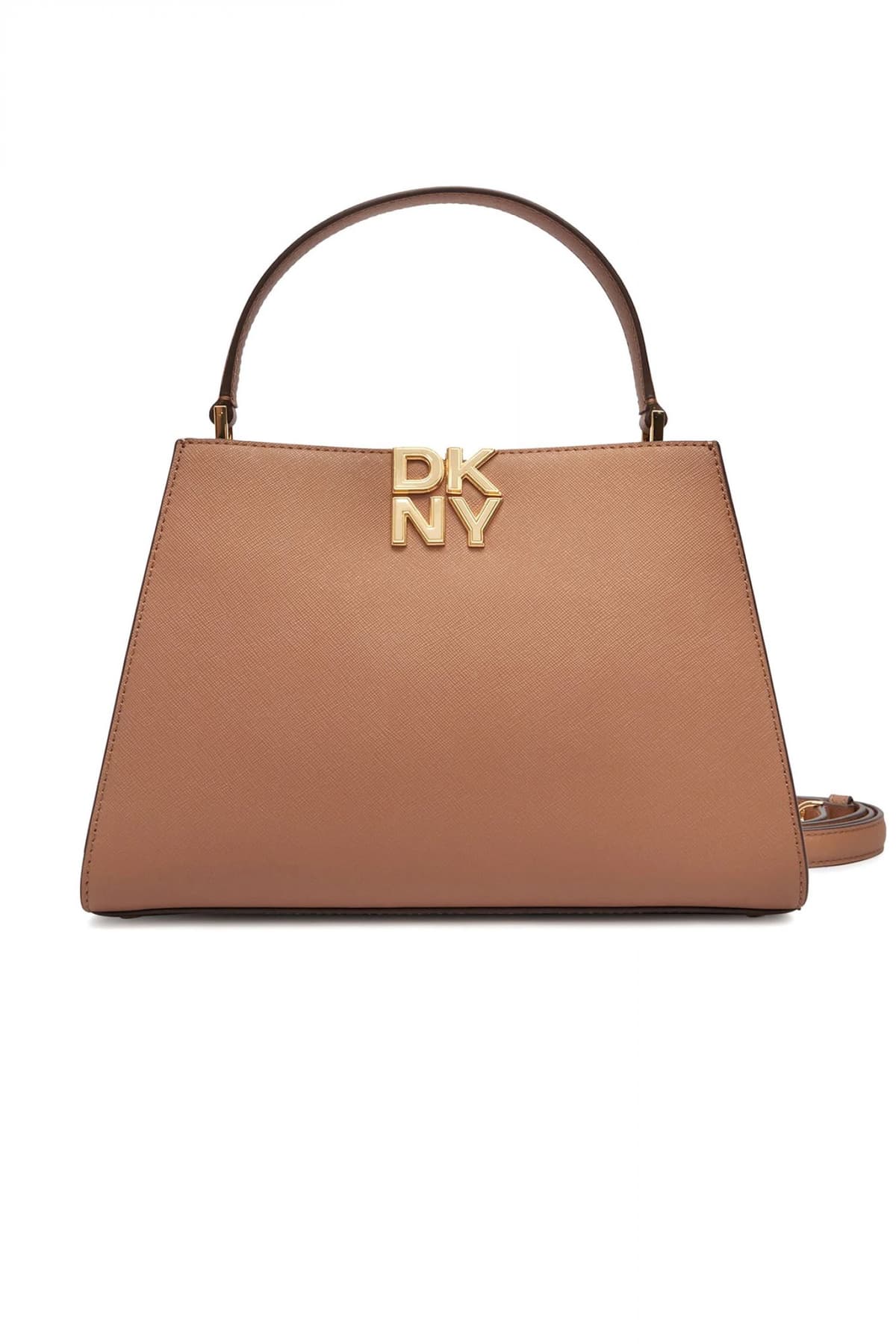 DKNY ΤΣΑΝΤΑ ΧΕΙΡΟΣ/CROSSBODY FOSTER SATCHELS ΔΕΡΜΑ LOGO ΚΑΦΕ