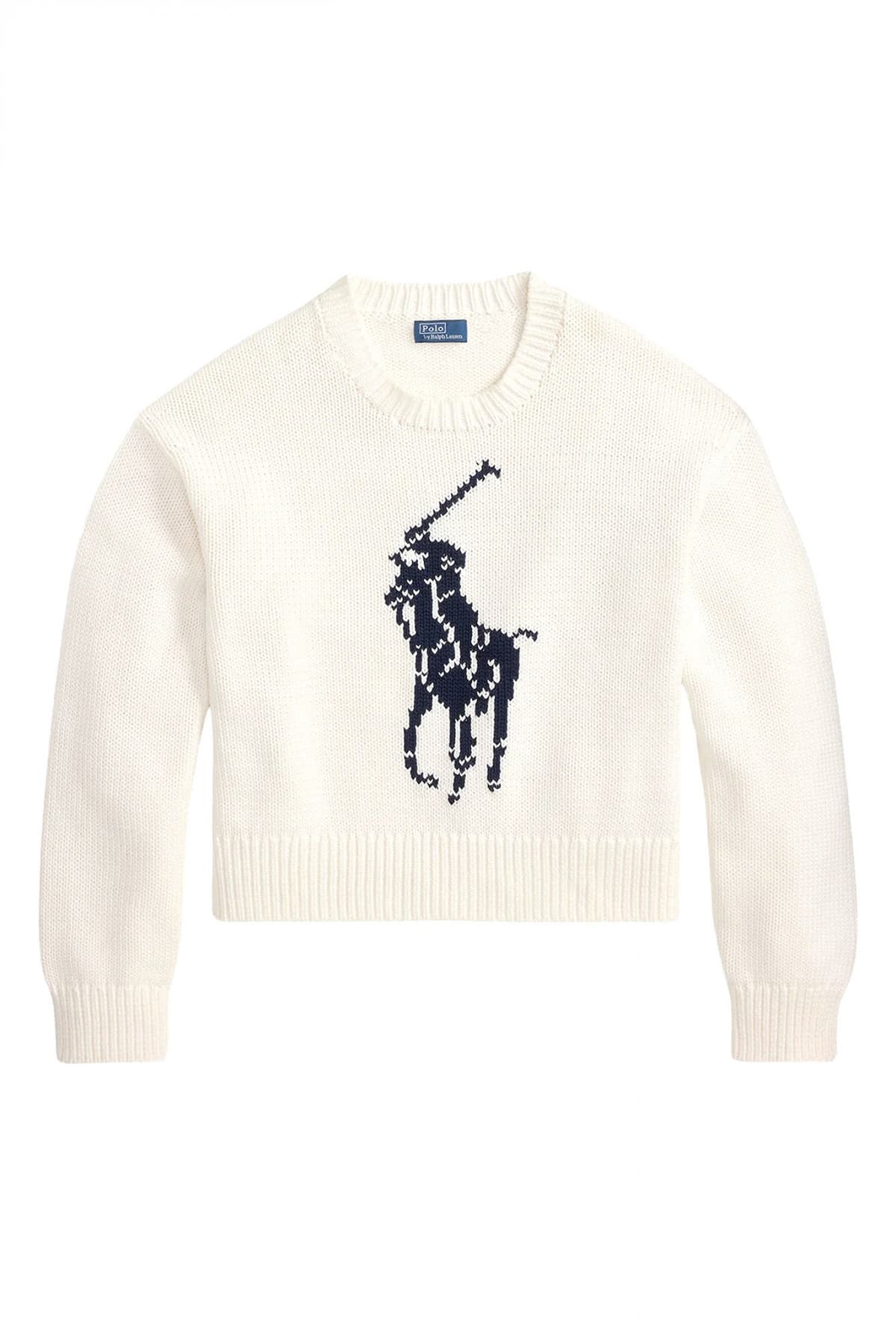 RALPH LAUREN ΠΛΕΚΤΟ CLASSICS BIG PP PO LOGO ΕΚΡΟΥ