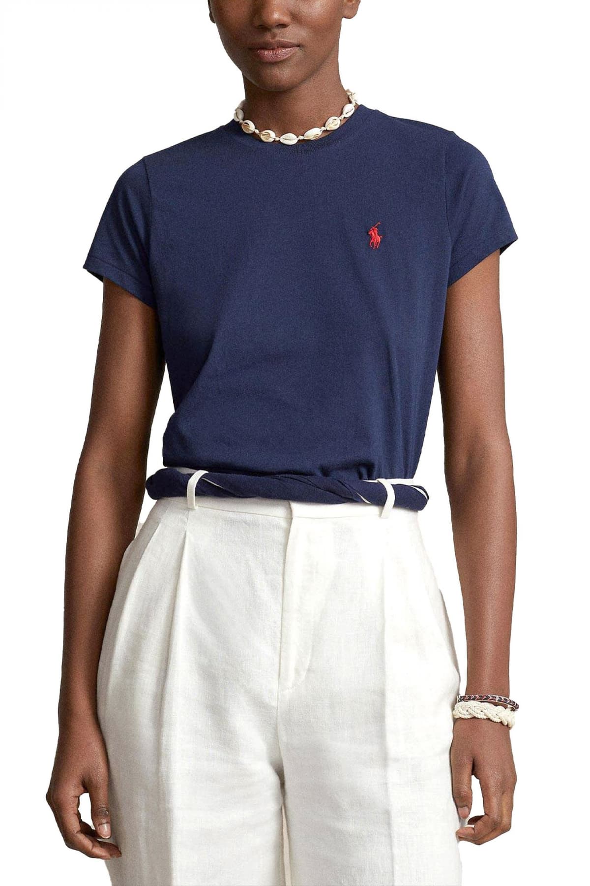 RALPH LAUREN T-SHIRT W BSR LOGO ΜΠΛΕ