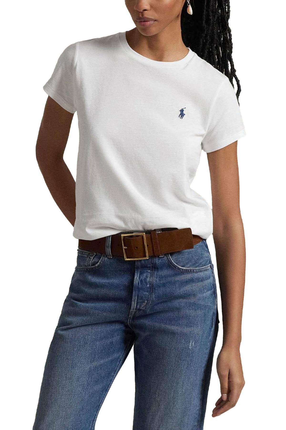 RALPH LAUREN T-SHIRT W BSR LOGO ΛΕΥΚΟ