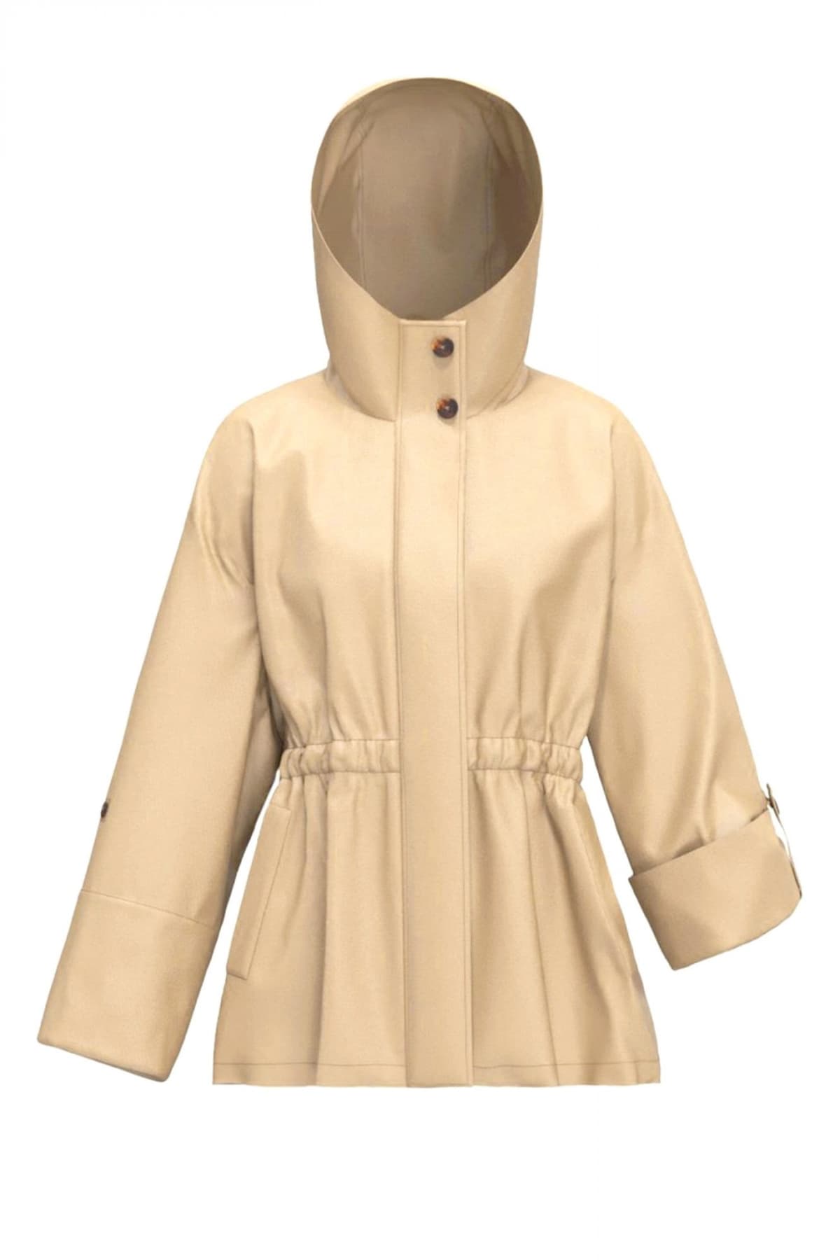 MARELLA EMME ΜΠΟΥΦΑΝ EMMRECENTE ΑΔΙΑΒΡΟΧΟ ΚΟΥΚΟΥΛΑ FULLZIP ΜΠΕΖ