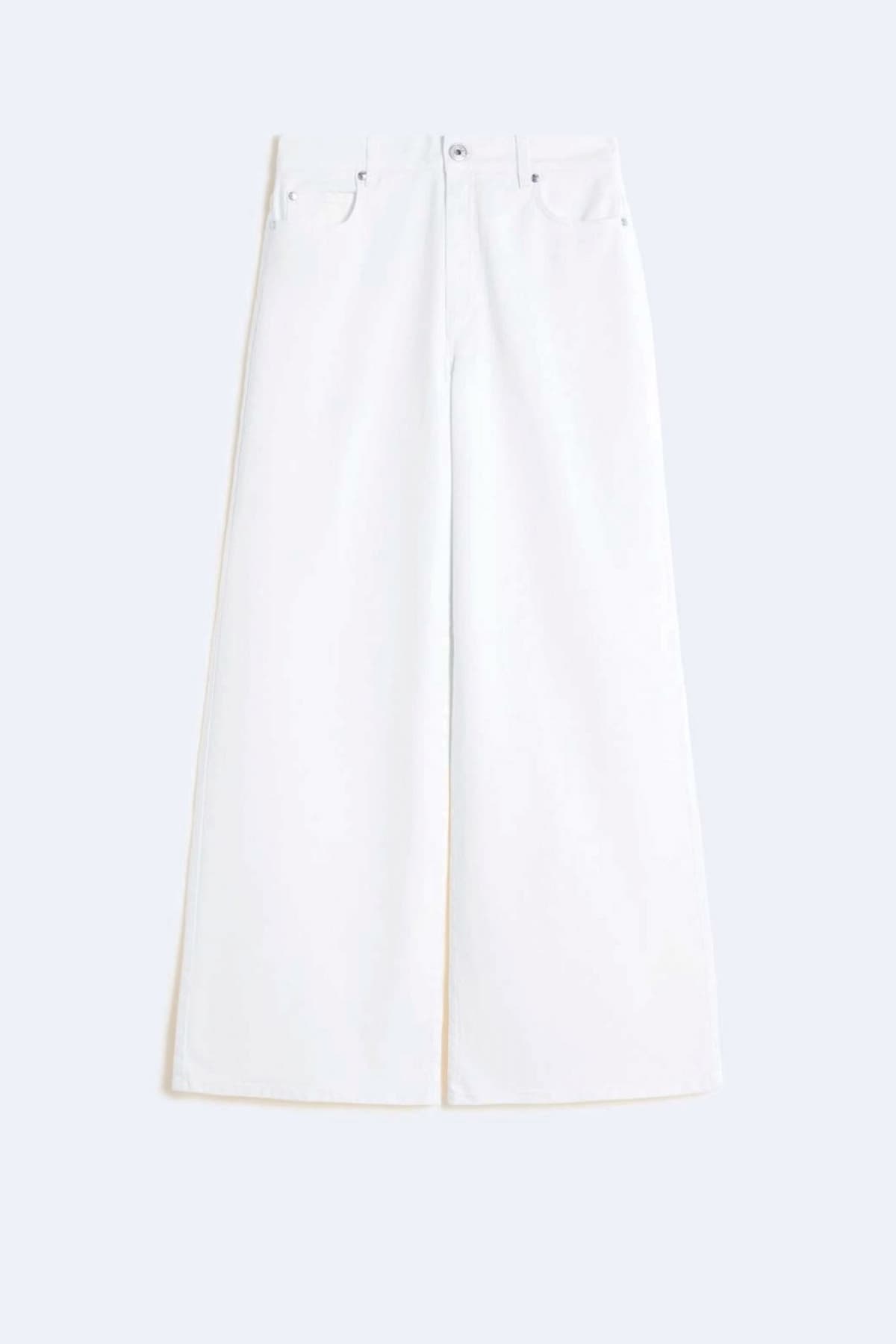 MAX MARA WEEKEND ΠΑΝΤΕΛΟΝΙ JEANS WKDMEDINA HIGH WAIST WIDE LEG ΕΚΡΟΥ