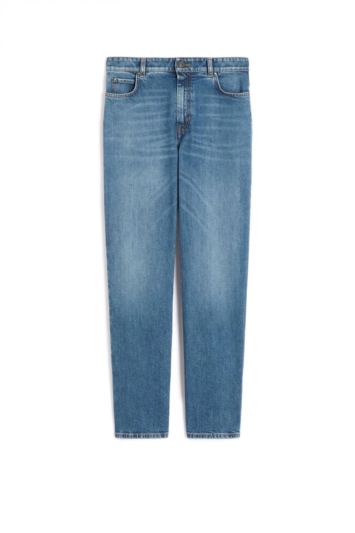 MAX MARA WEEKEND ΠΑΝΤΕΛΟΝΙ JEANS WKDARGENTO HIGH WAIST STRAIGHT FIT ΜΠΛΕ