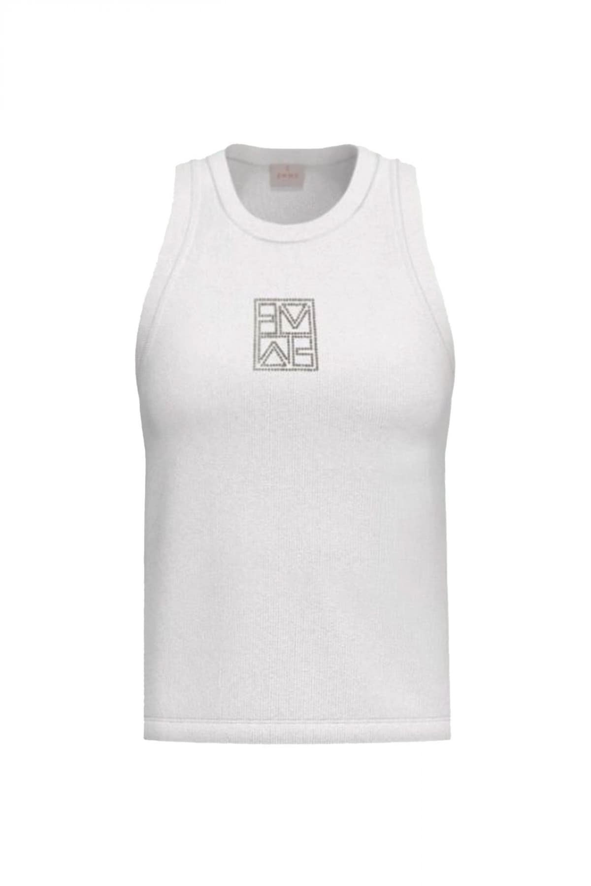 MARELLA EMME TANK TOP EMMSESAMO LOGO ΣΤΡΑΣ ΕΚΡΟΥ