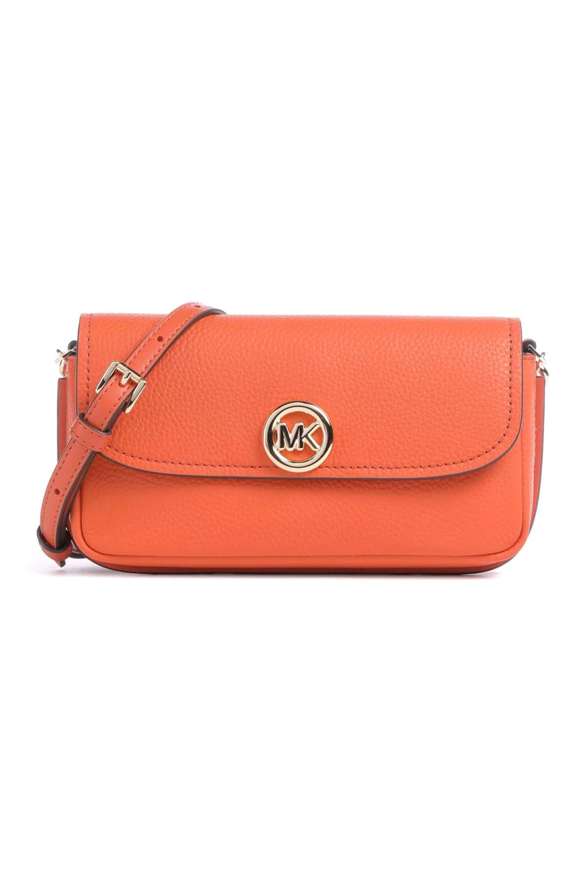 MICHAEL KORS ΤΣΑΝΤΑΚΙ CROSSBODY/ΩΜΟΥ NOLITA METAΛΛΙΚΟ LOGO ΠΟΡΤΟΚΑΛΙ