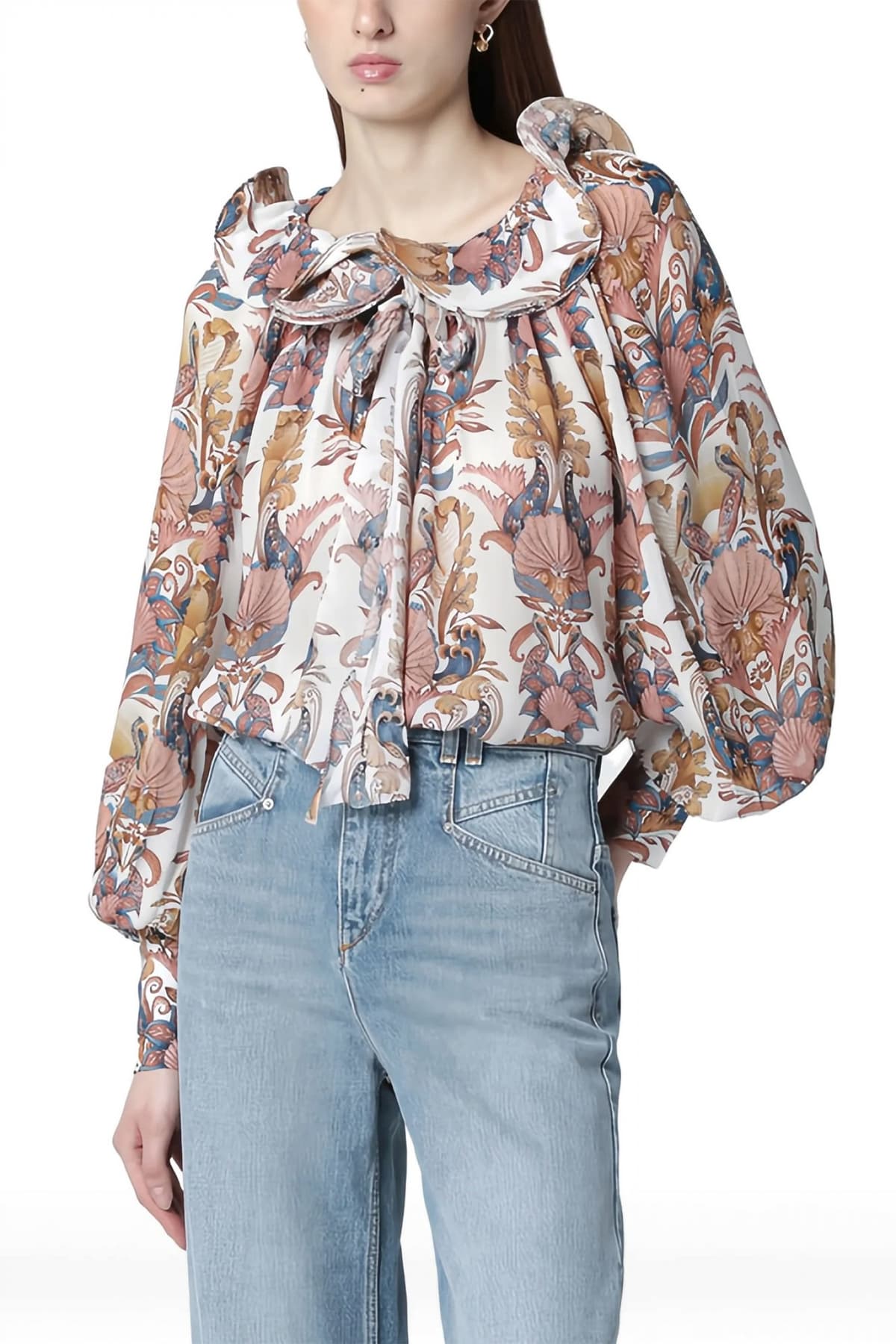 FARM RIO ΜΠΛΟΥΖΑ SEA GARDEN ΕΚΡΟΥ-ΚΑΦΕ