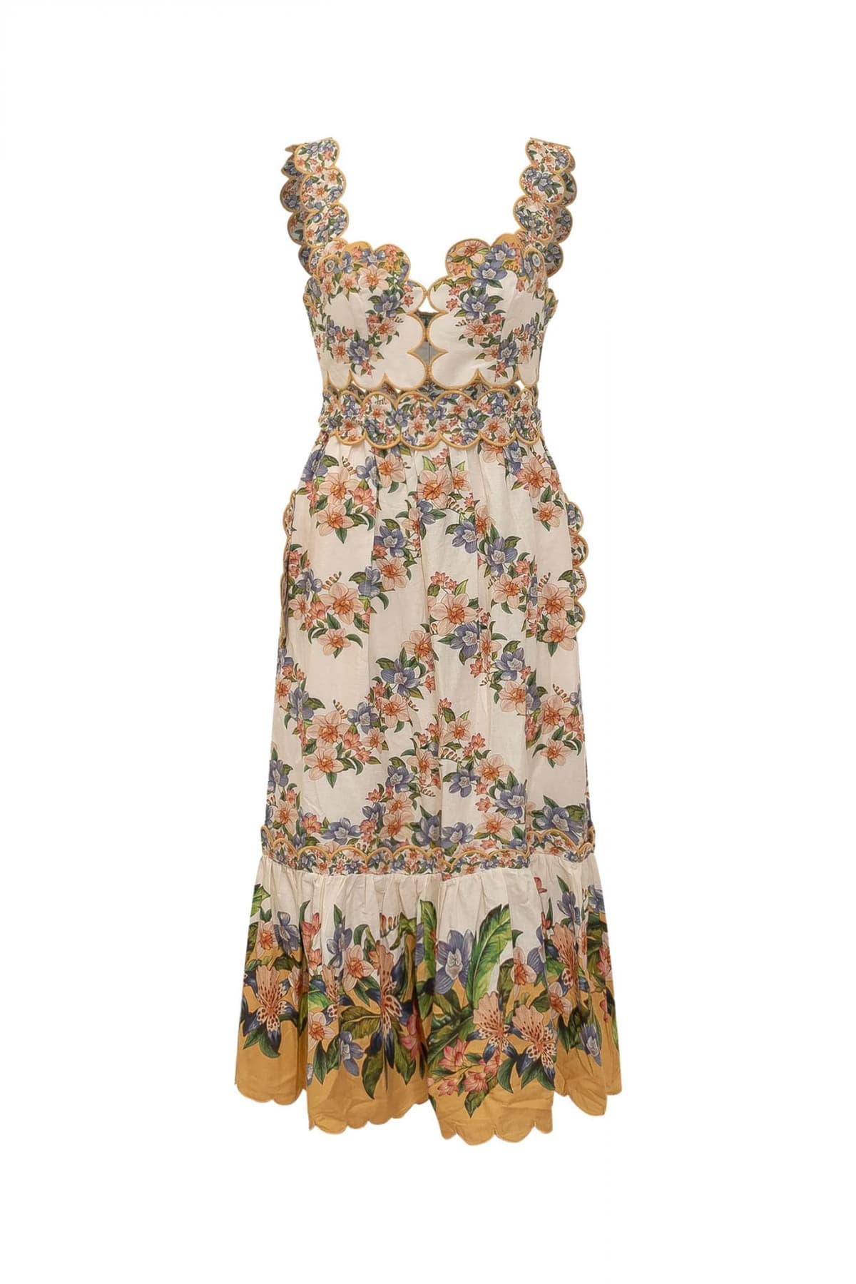 FARM RIO ΦΟΡΕΜΑ MIDI HILO STRIPES SAND ΒΟΛΑΝ ΤΕΛΕΙΩΜΑ ΕΚΡΟΥ