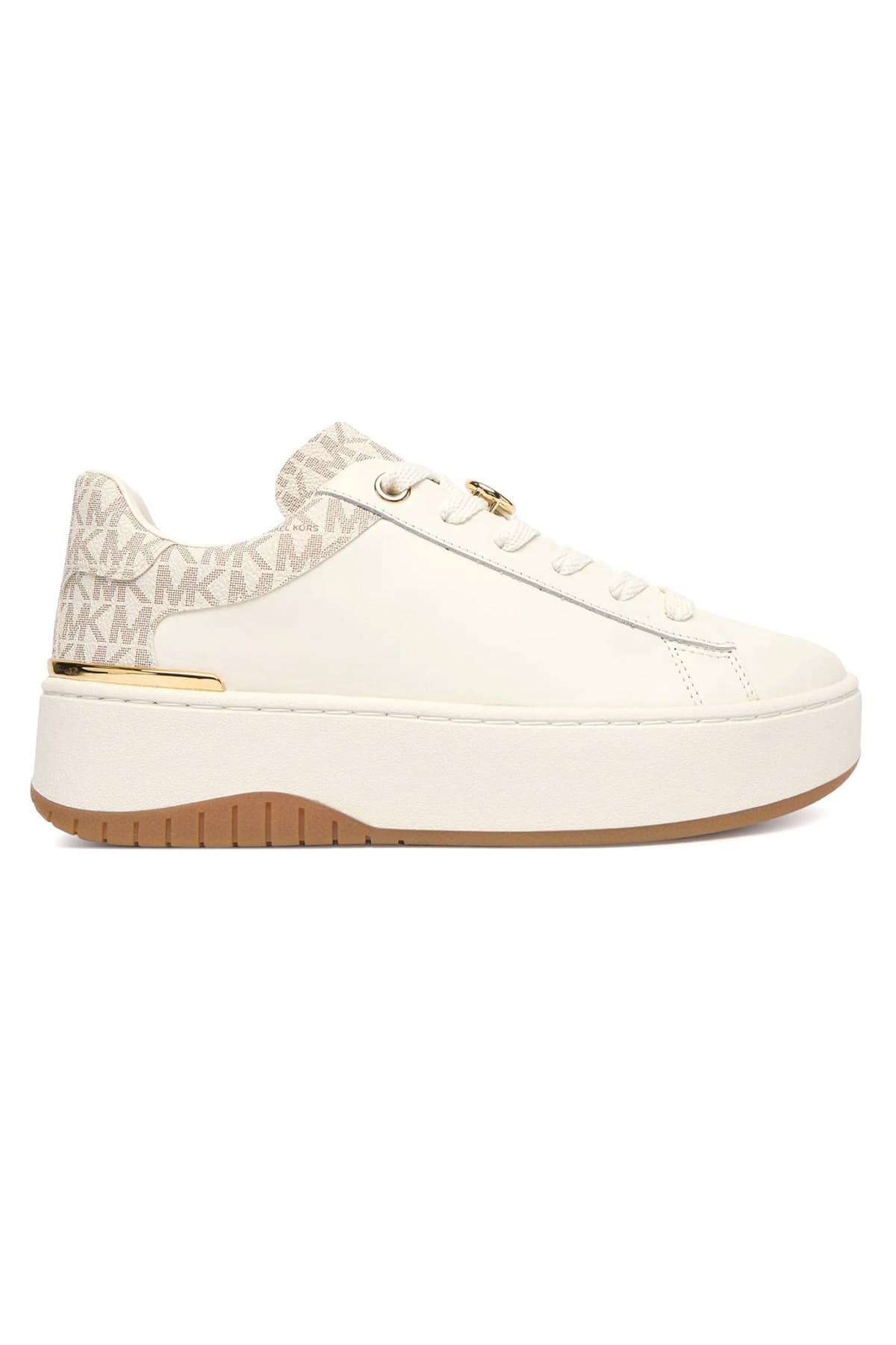 MICHAEL KORS ΠΑΠΟΥΤΣΙΑ SNEAKERS DOTTIE LACE UP METAΛΛΙΚΟ LOGO ΜΠΕΖ/ΒΑΝΙΛΙΑ