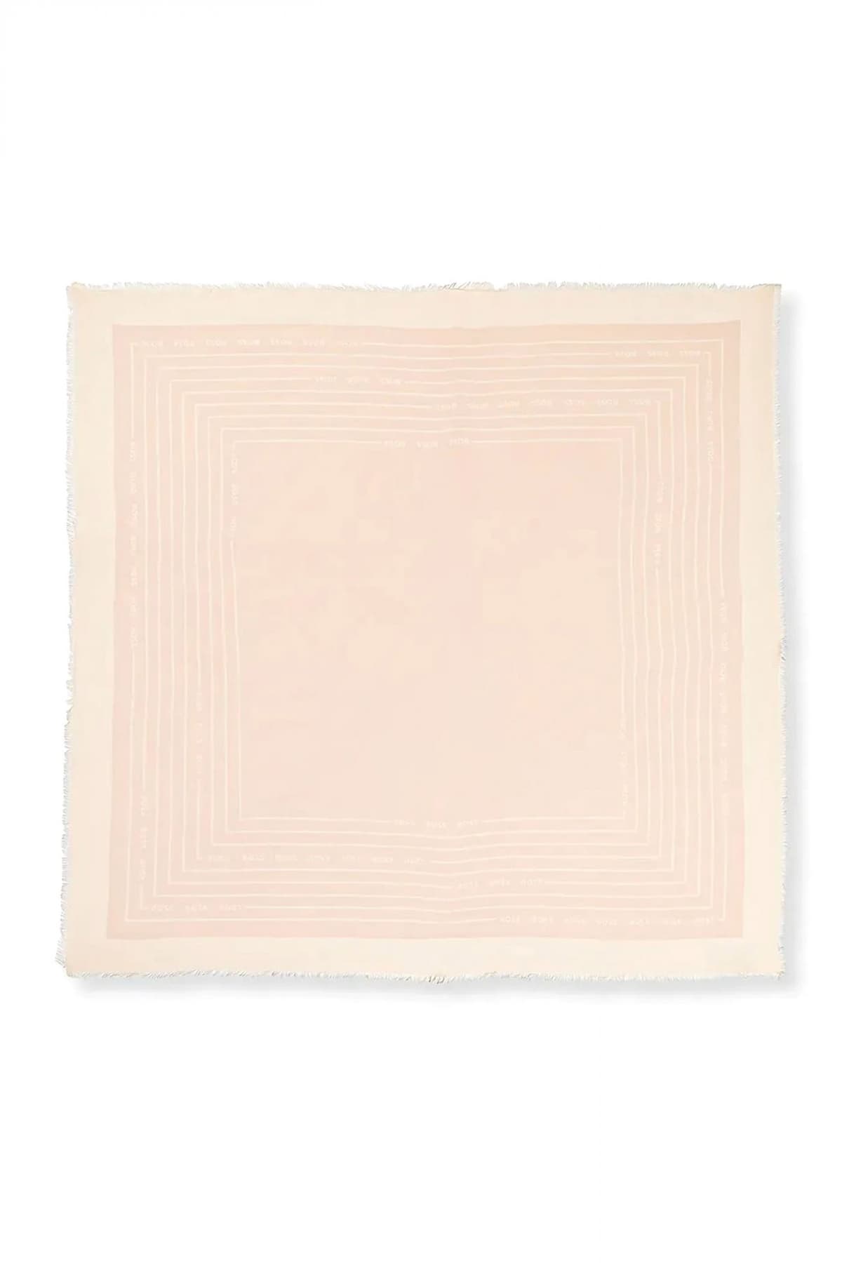 BOSS ΦΟΥΛΑΡΙ LAIK_120*120 ALL OVER LOGO ΜΠΕΖ-ΕΚΡΟΥ