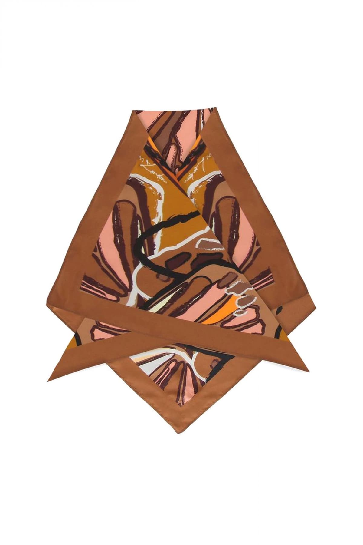 KURT GEIGER ΦΟΥΛΑΡI BANDANA SCARF LOGO ΚΑΦΕ/ΠΟΛΥΧΡΩΜΟ