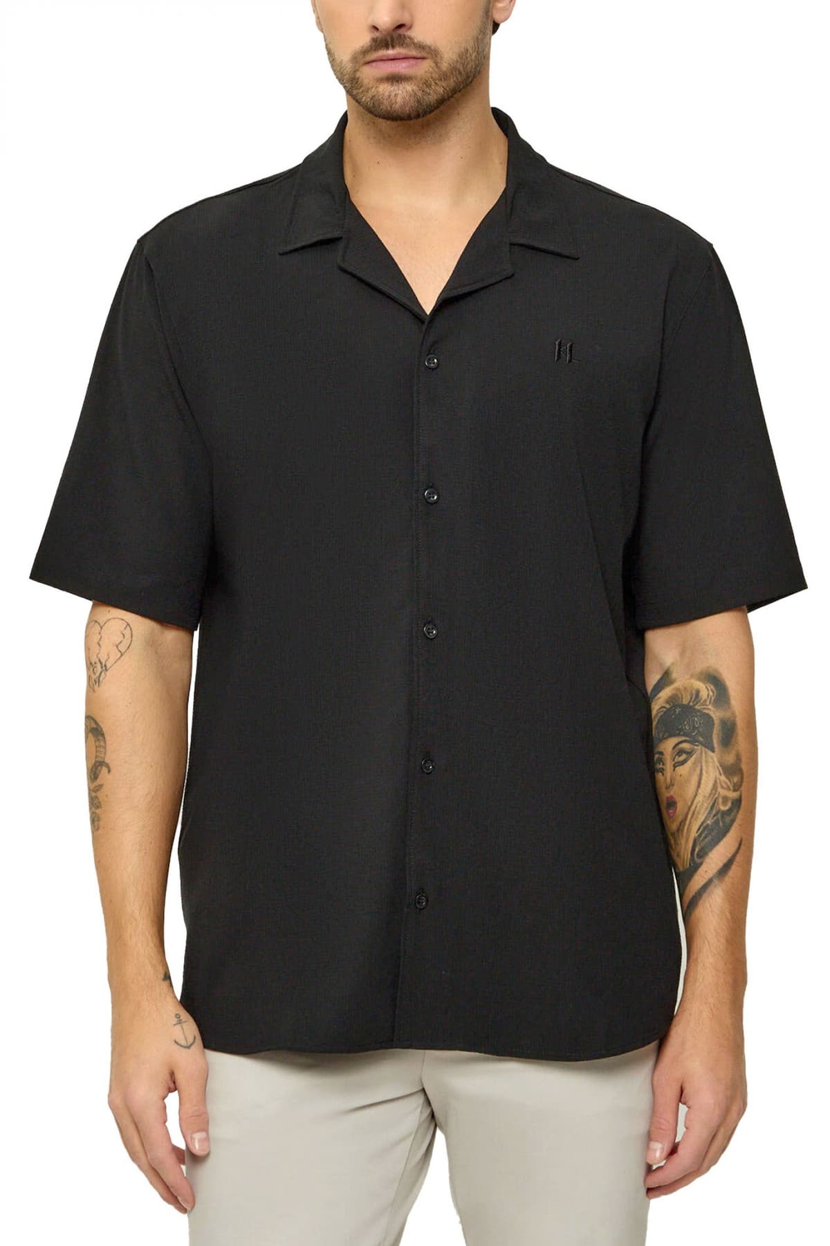 KARL LAGERFELD ΠΟΥΚΑΜΙΣΟ ALL OVER LOGO ΜΑΥΡΟ-ΛΕΥΚΟ