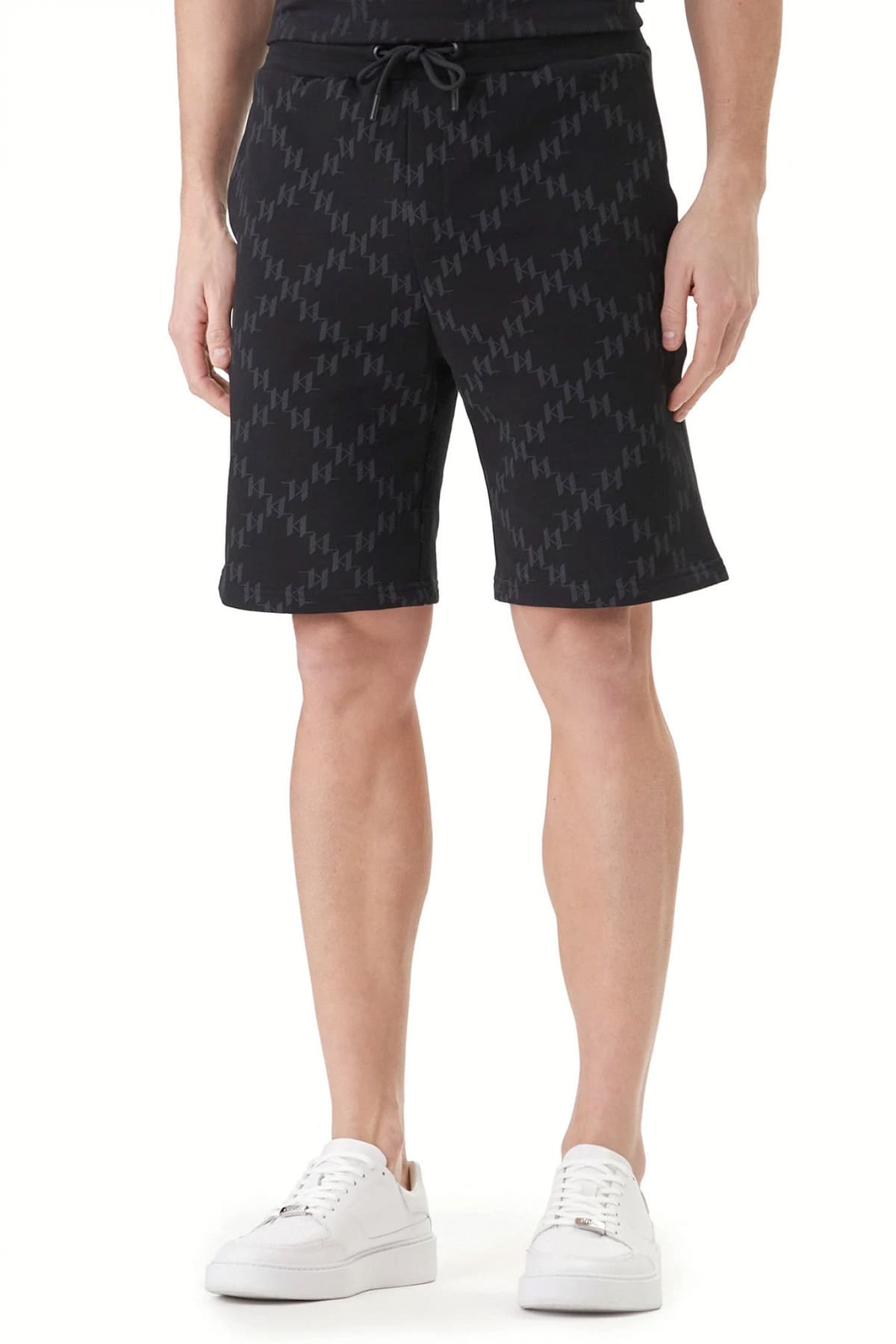 KARL LAGERFELD ΒΕΡΜΟΥΔΑ ΦΟΥΤΕΡ ALL OVER LOGO ΜΑΥΡΟ